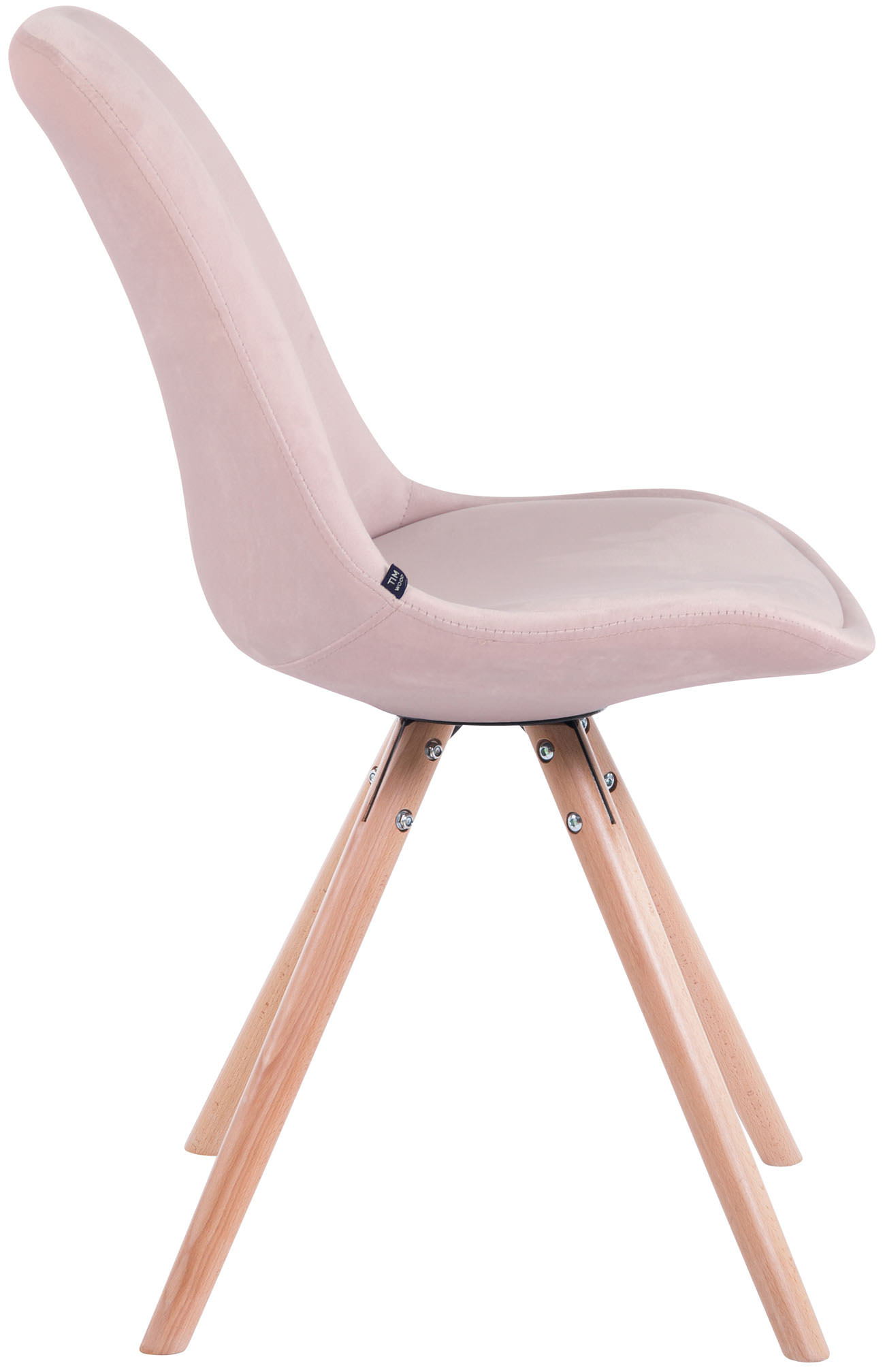 4er Set Stühle Toulouse Samt Rund natura, pink