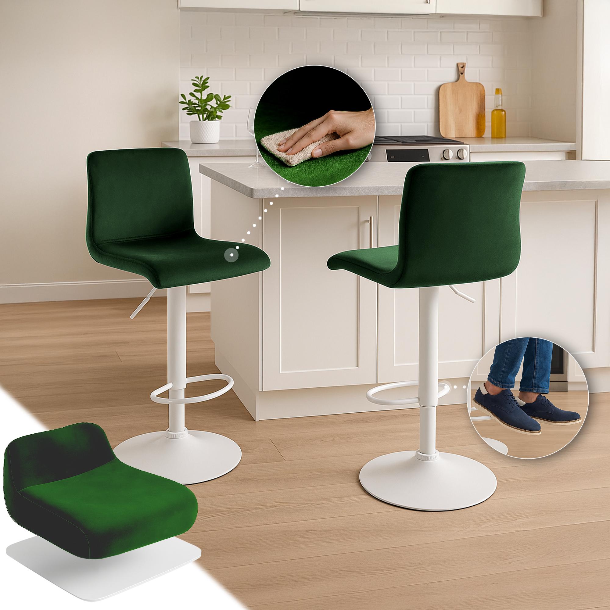 Barhocker Hoover Samt W, grün