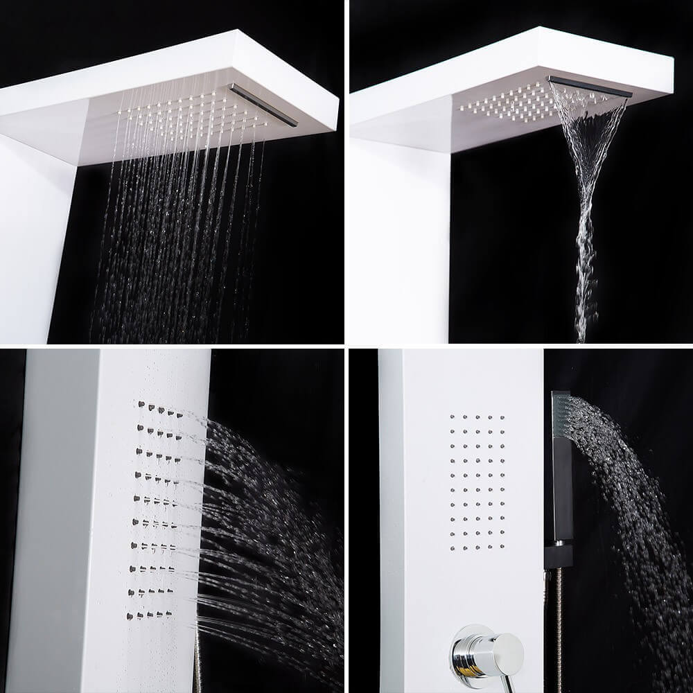 Duschpaneel mit Regendusche CASCATA – Weiß