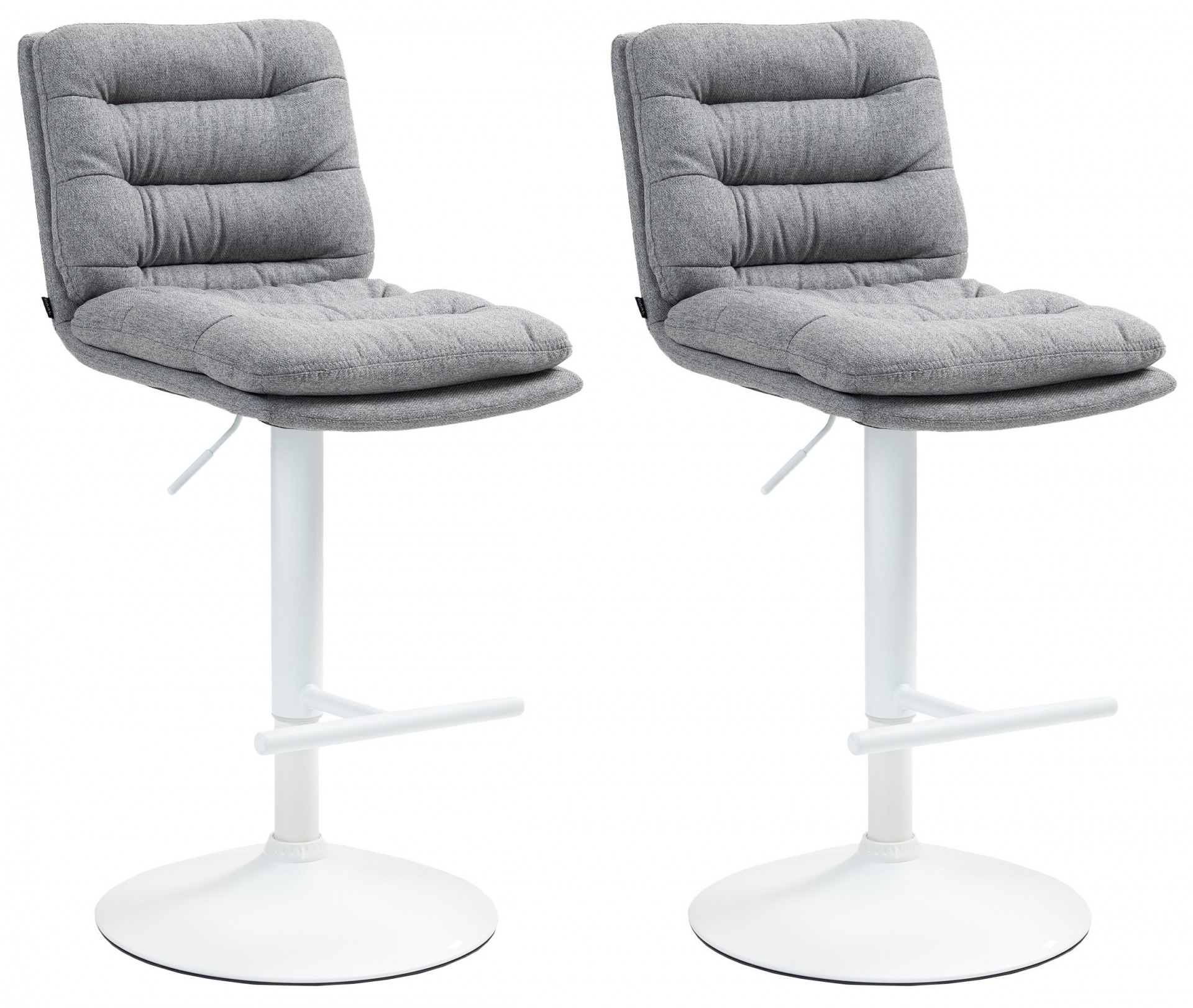 2er Set Barhocker Damar Stoff weiß, grau