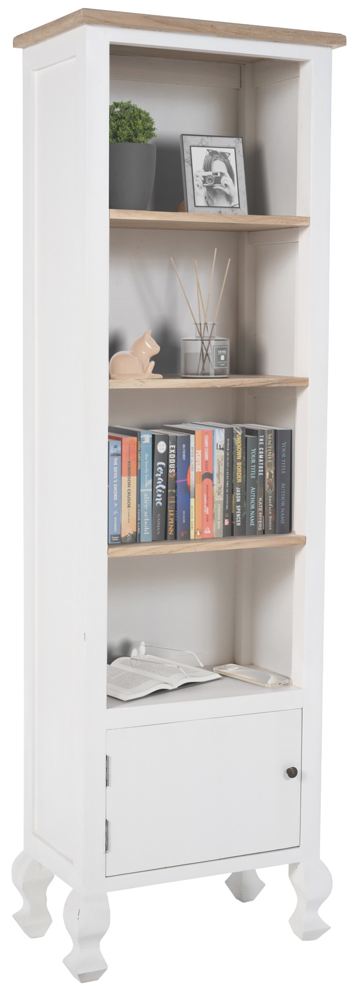 Bücherregal Dorma, natura/weiß