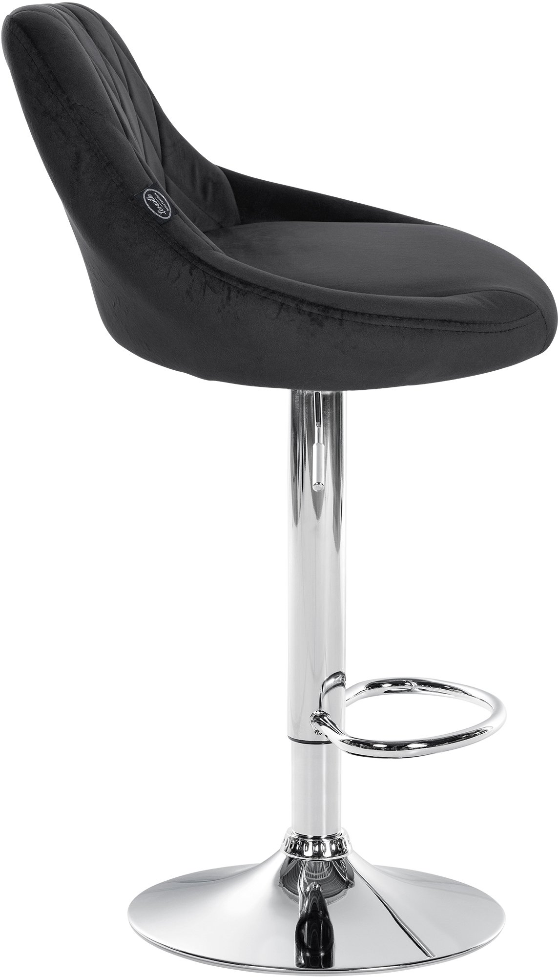 2er Set Barhocker Lazio Samt chrom, schwarz