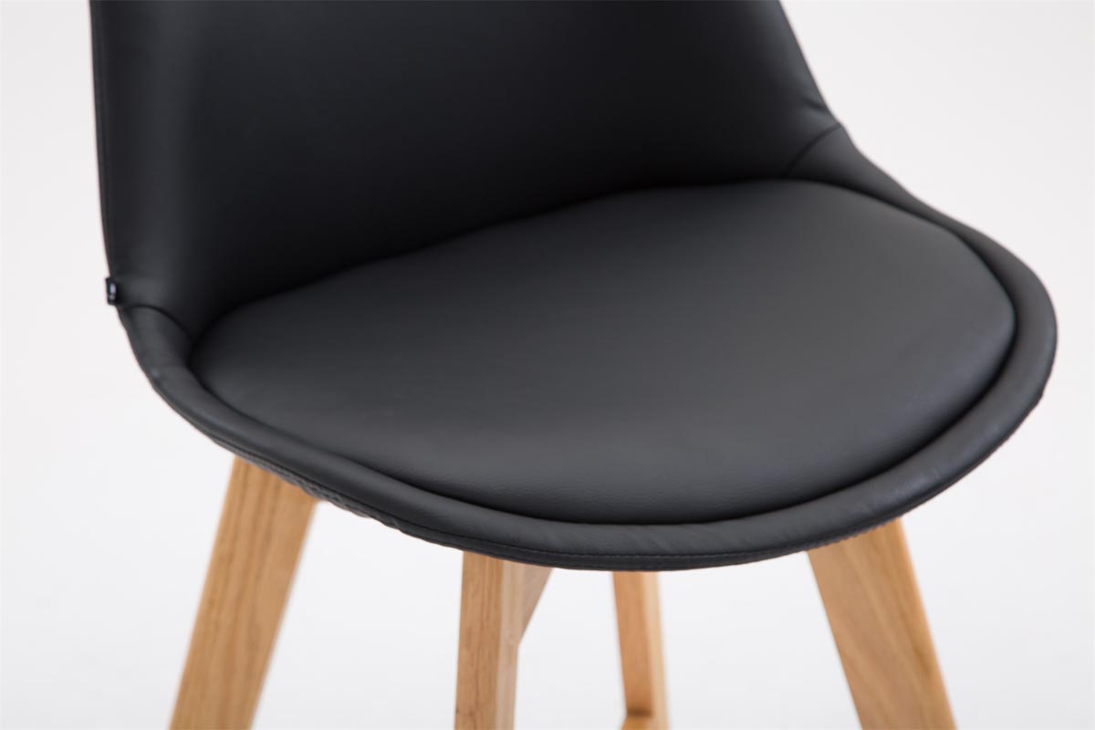 Barhocker Cannes Kunstleder Natura, schwarz