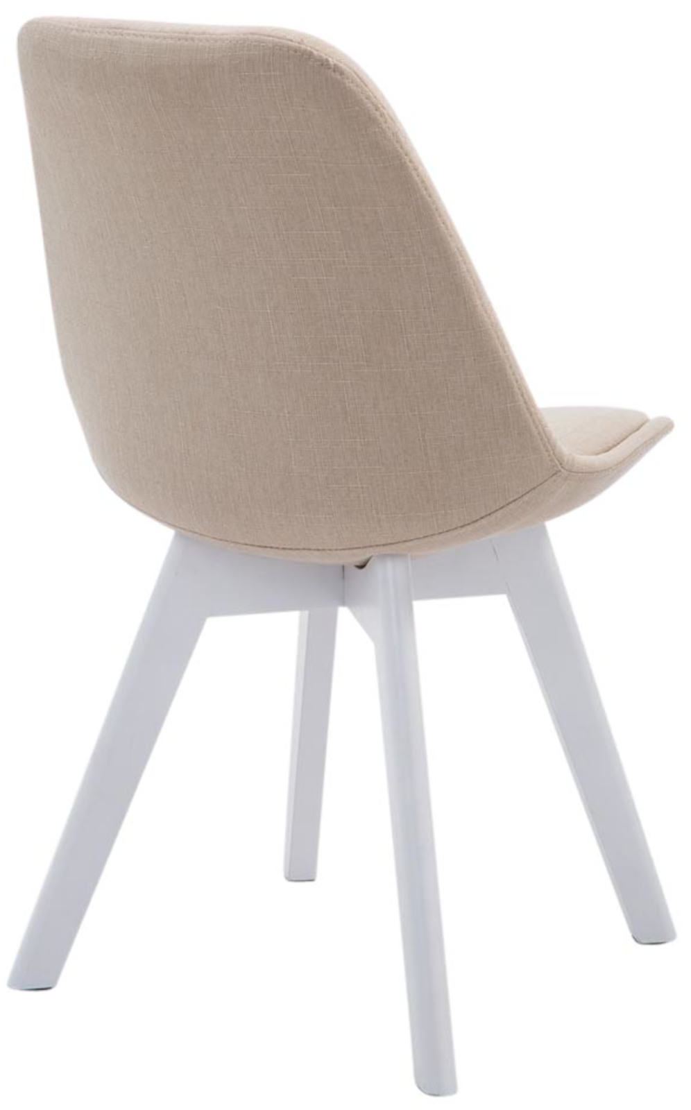 4er Set Besucherstühle Borneo V2 Weiß Stoff, creme