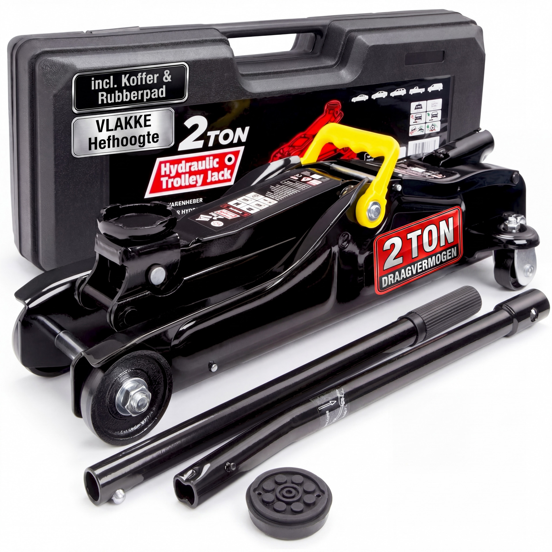 Wagenheber Schwarz 2t 85-330mm inkl Koffer