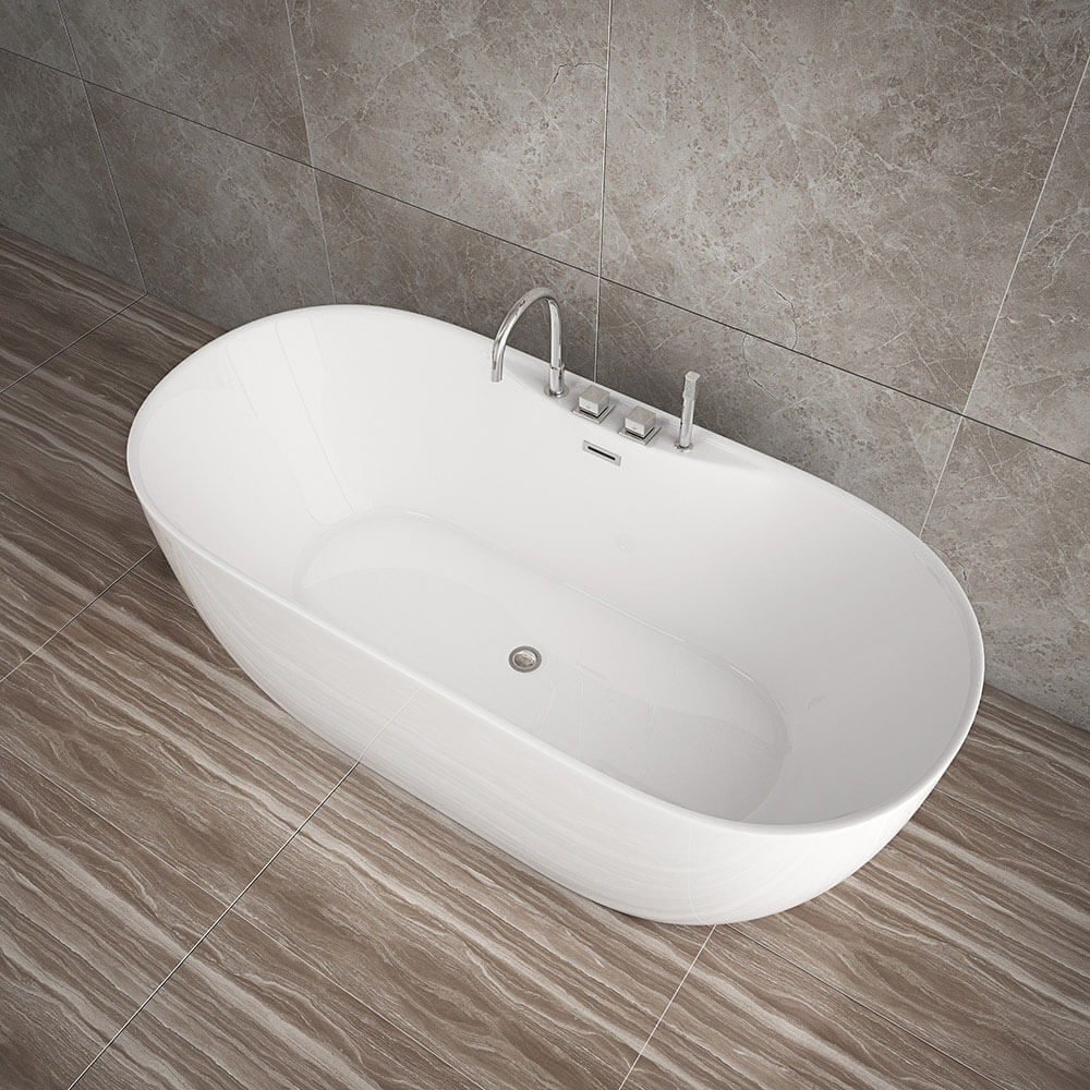 Badewanne mit Armatur LENI - 170 x 80 cm