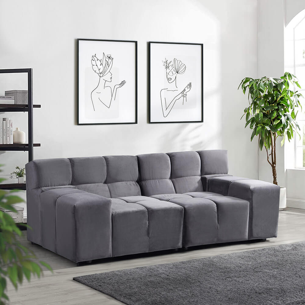 Modulares Sofa ORLENA - Anthrazit 204 x 98 cm