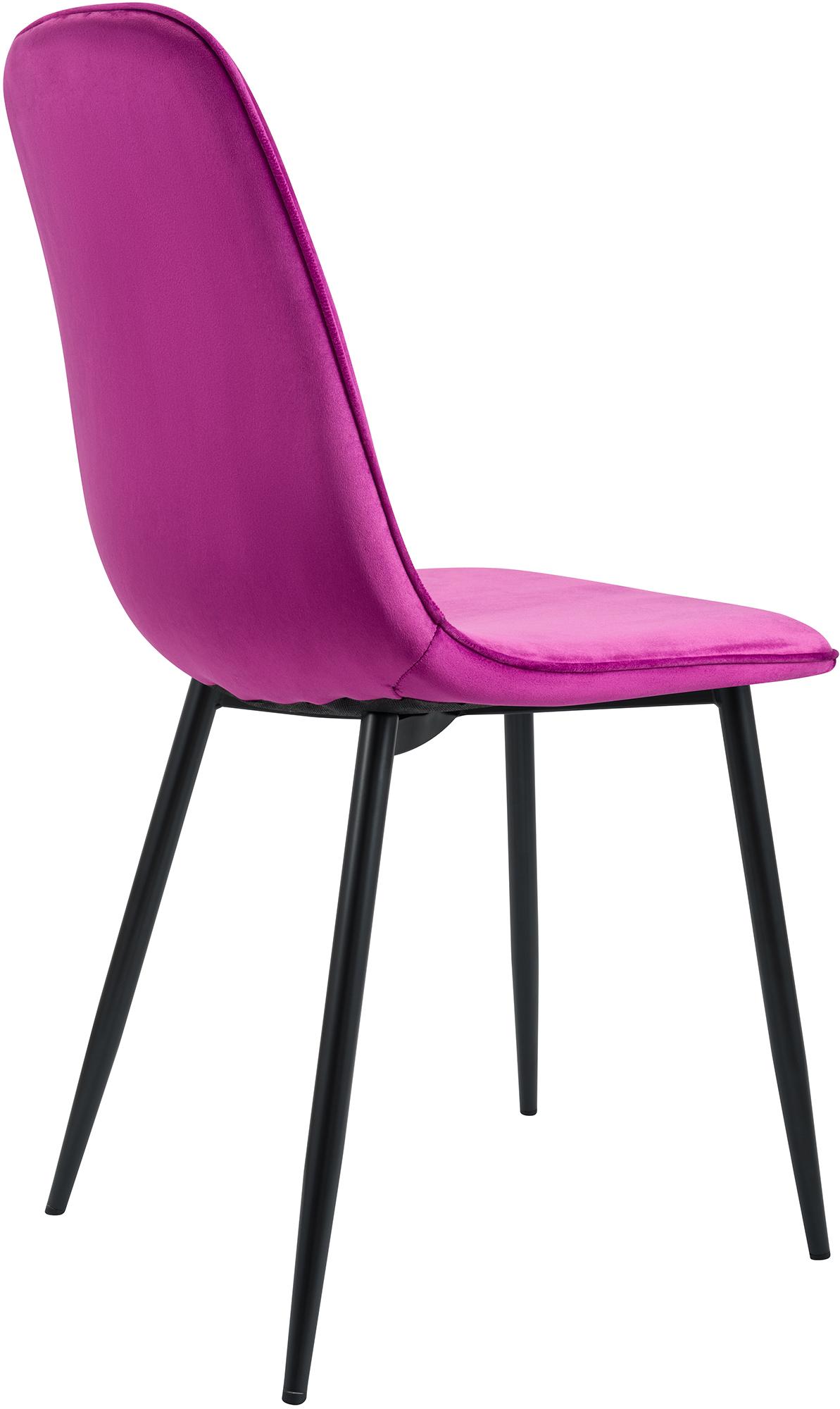 4er Set Esszimmerstuhl Maryam Samt, lila
