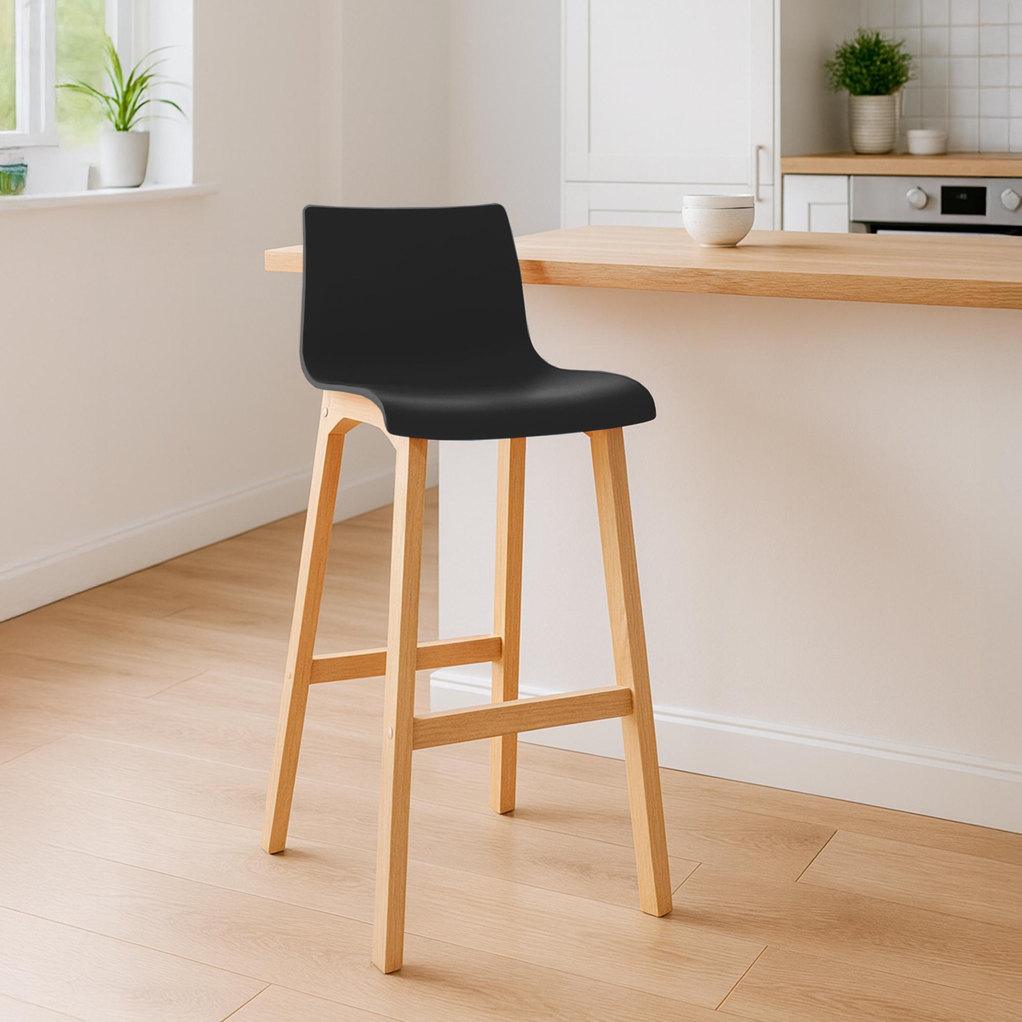 Barhocker Hoover Natura 4-Fuß Gestell, schwarz