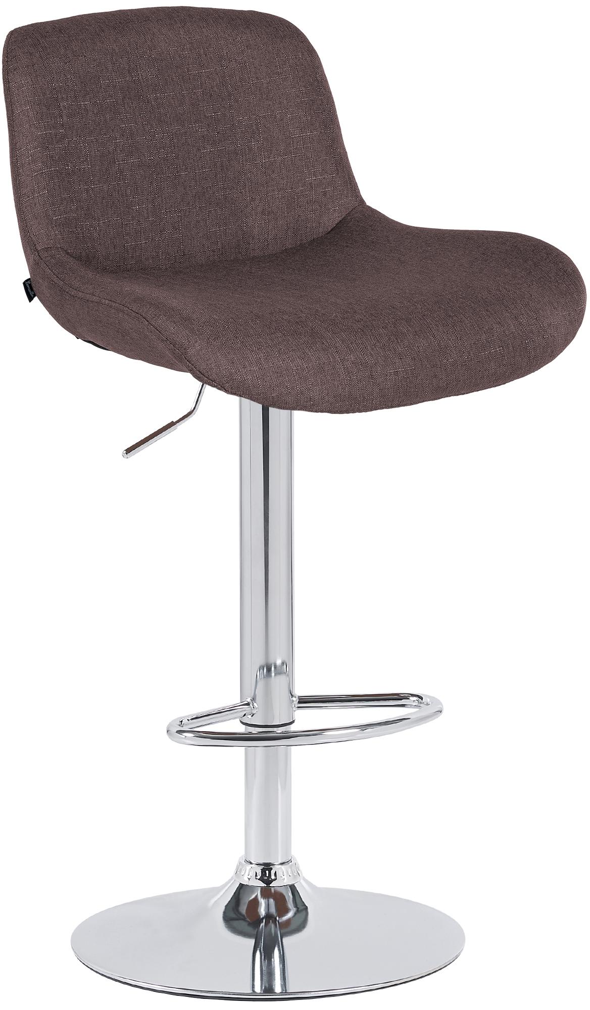 Barhocker Solon Chrom Stoff, dunkelbraun