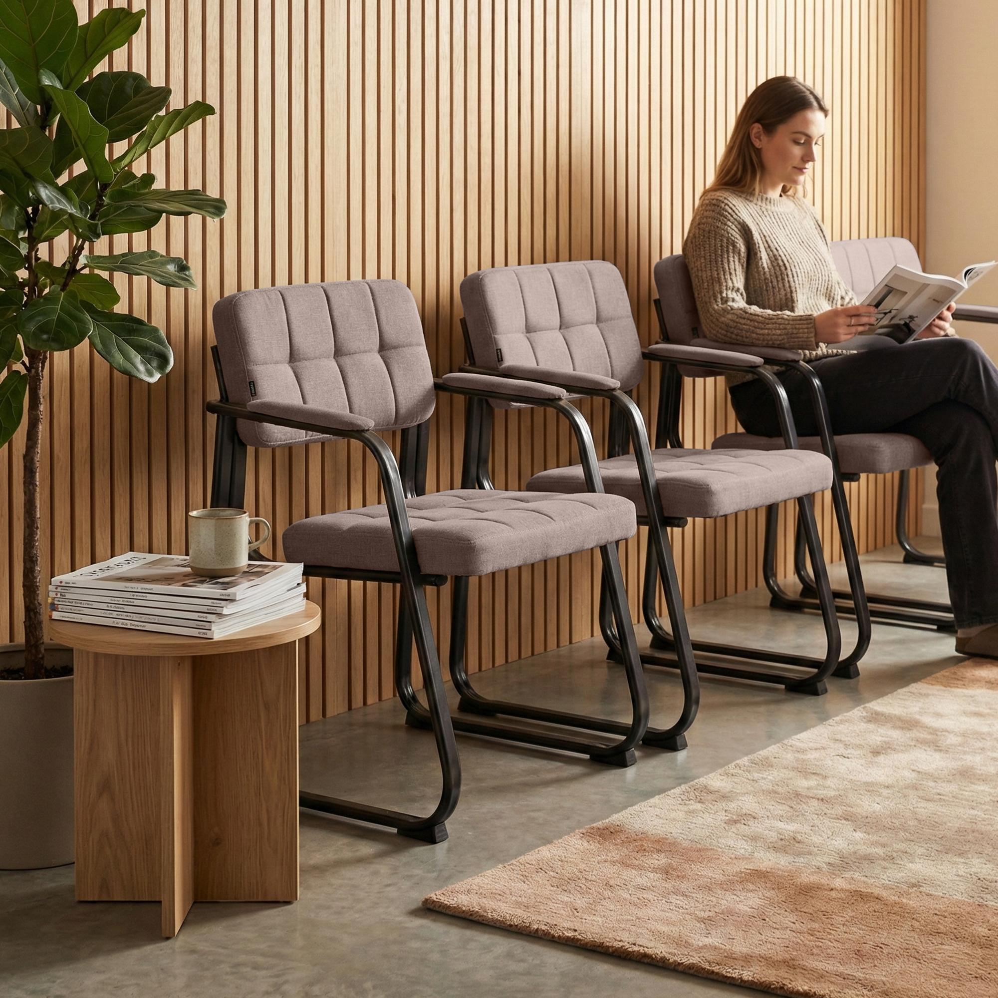 Besucherstuhl Canada B Stoff, taupe