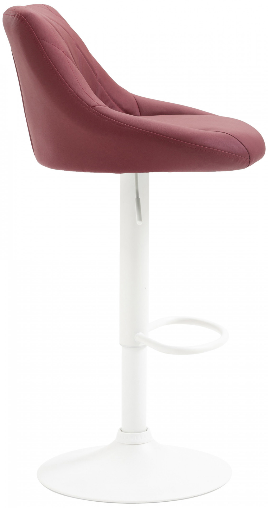 Barhocker Lazio Kunstleder weiß, bordeauxrot