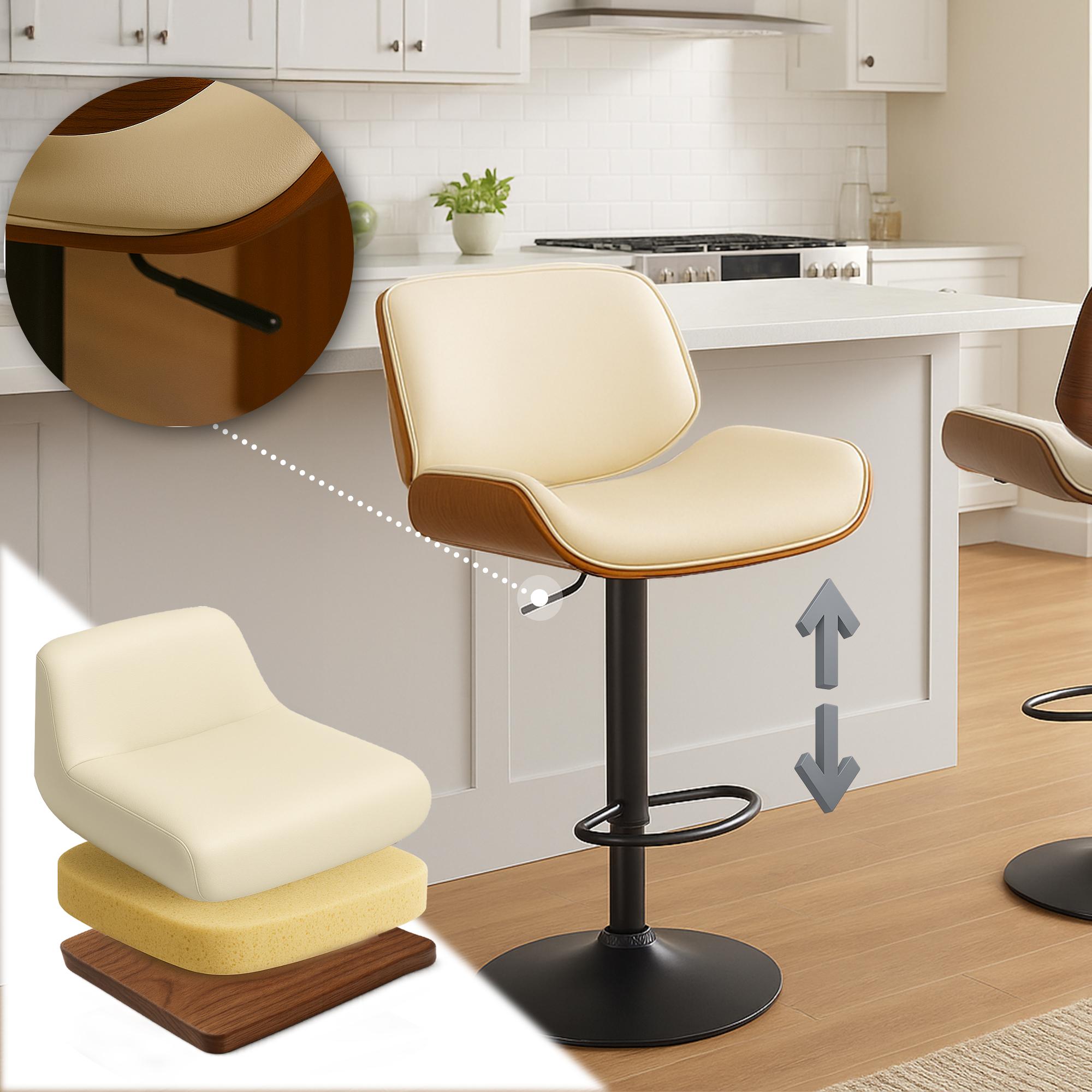 Barhocker Beverley B Kunstleder, walnuss/creme