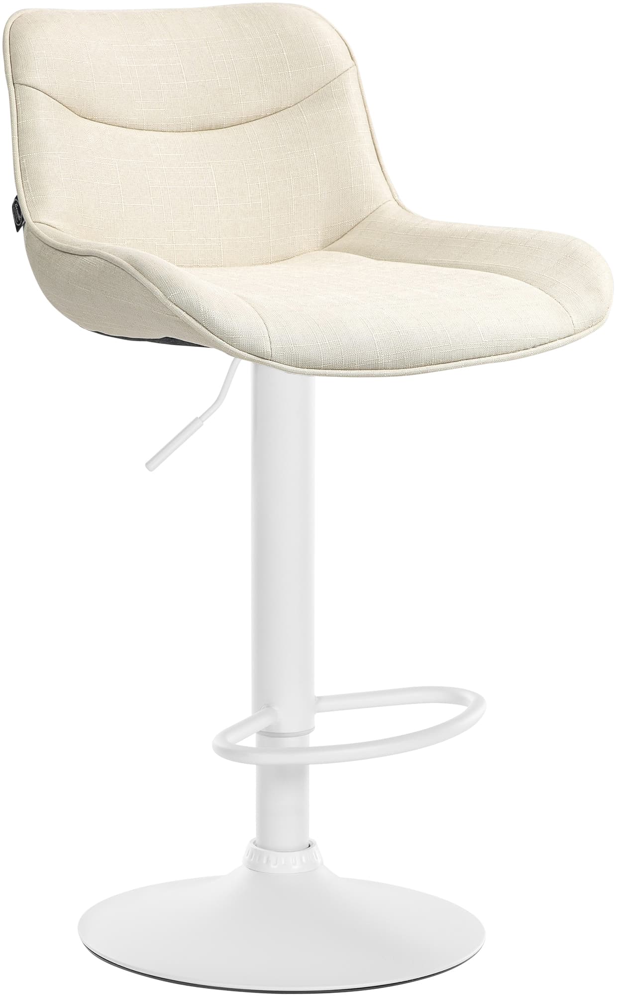 Barhocker Vonore Stoff weiß, creme