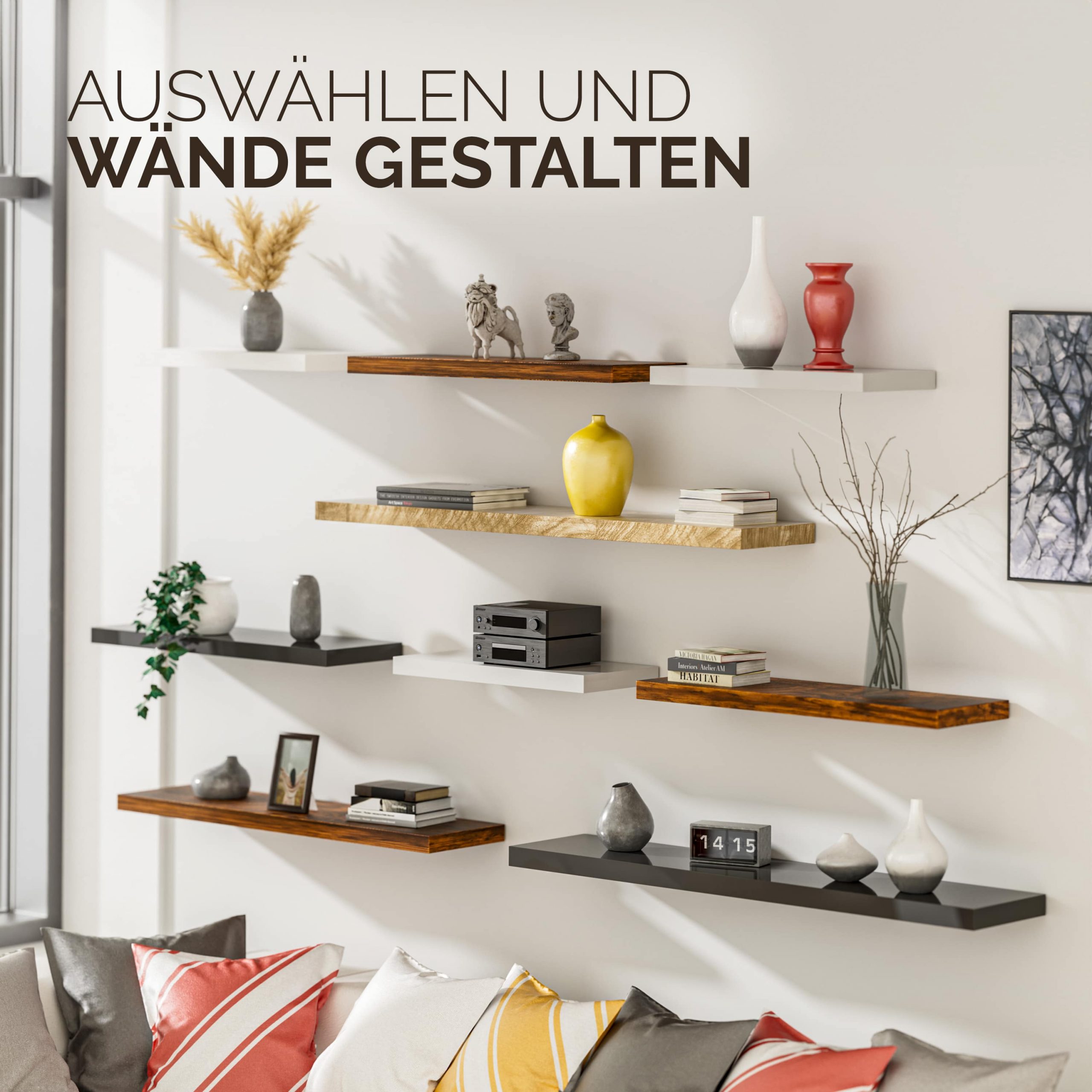 Schweberegal 90cm eiche
