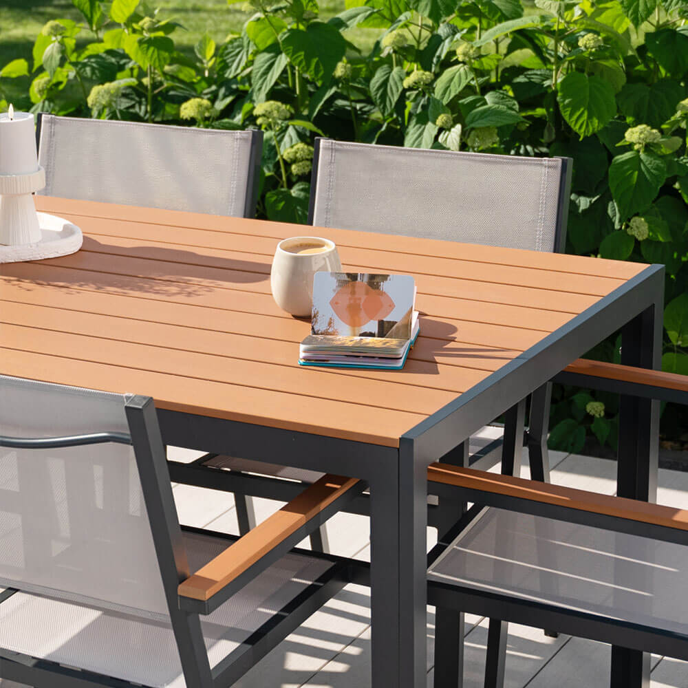 Gartentisch in Holzoptik CANTOS - 150 x 90 cm