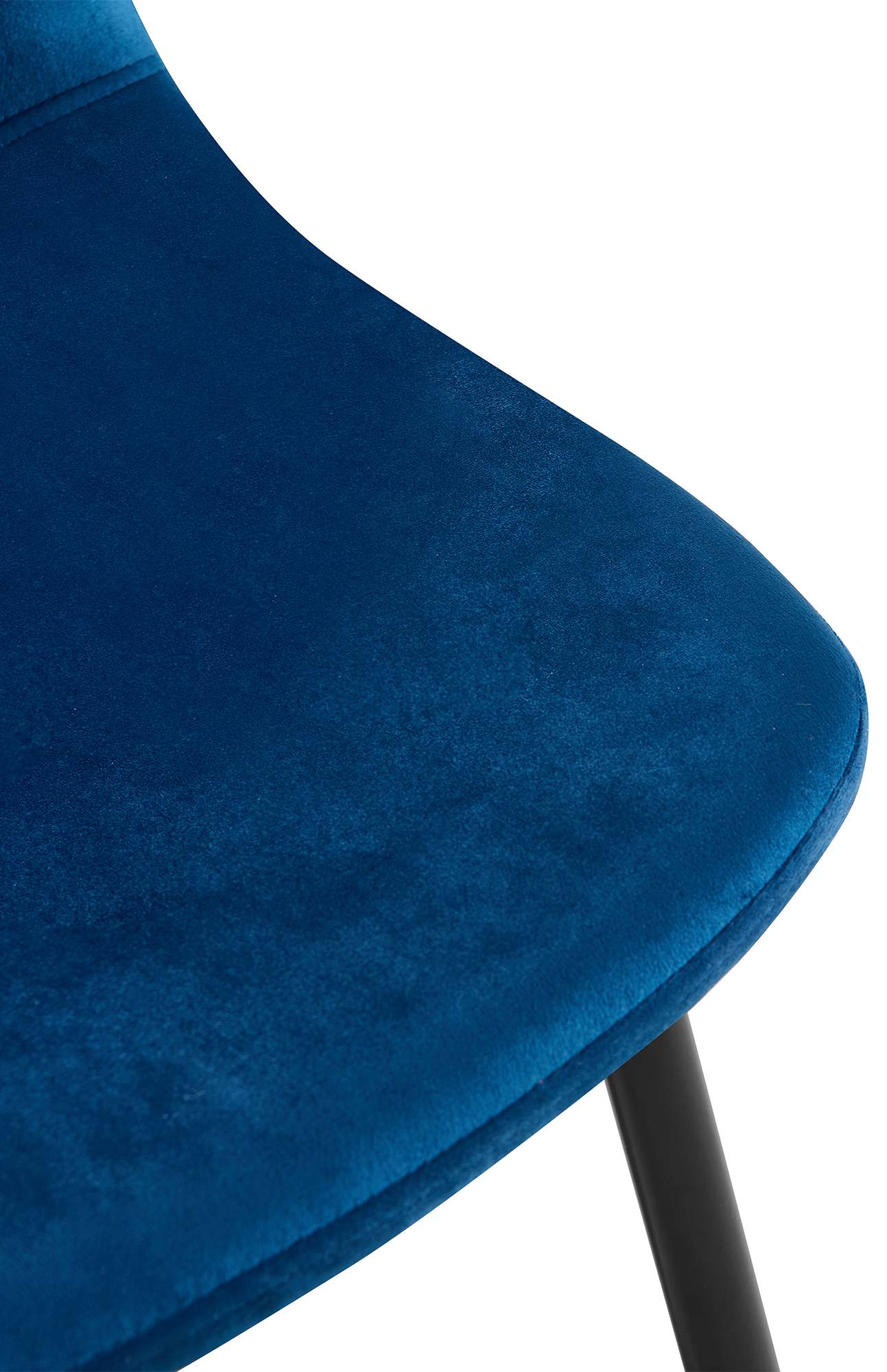 4er Set Esszimmerstühle Napier Samt, blau