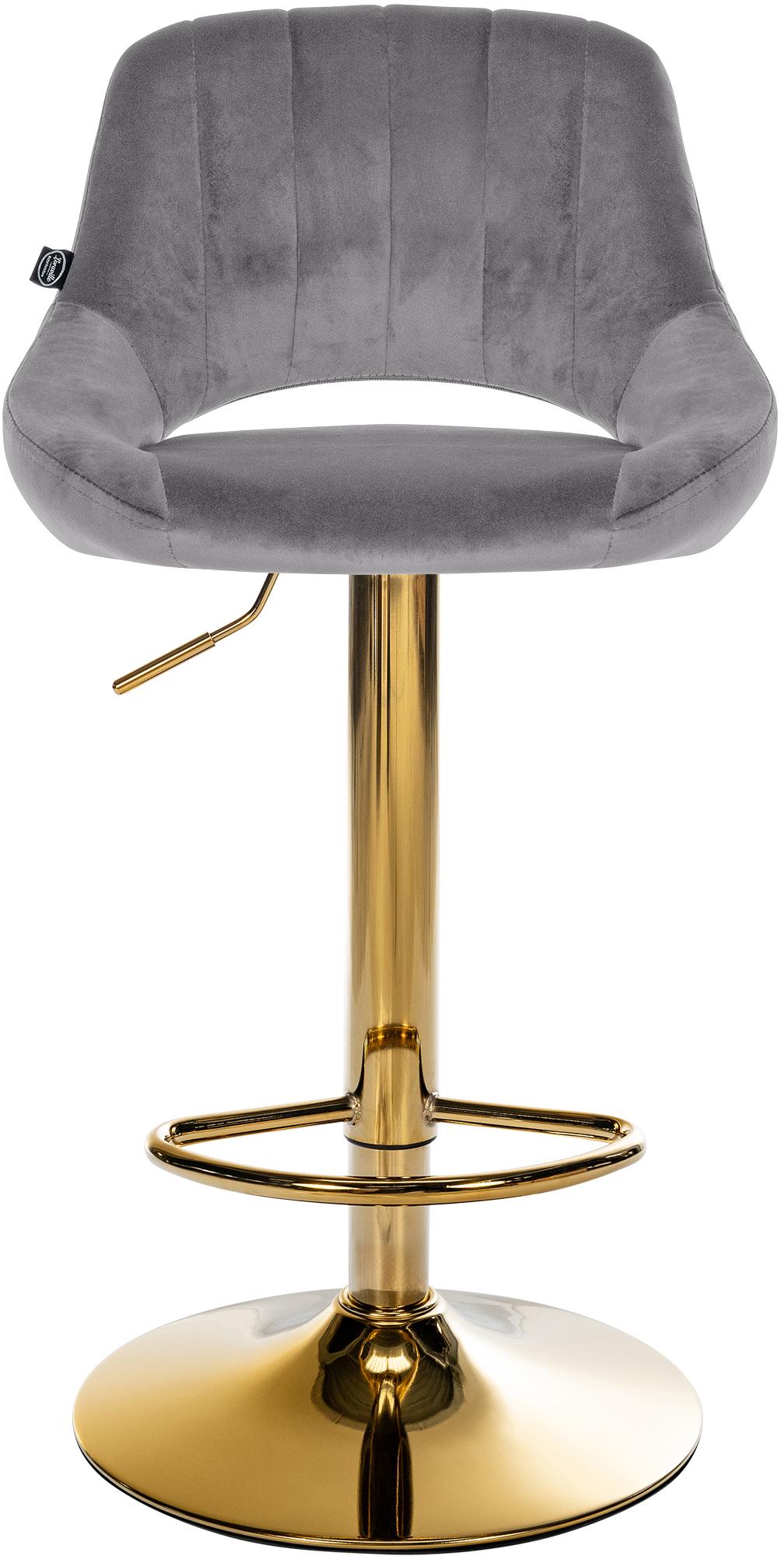 2er Set Barhocker Milet Samt G, dunkelgrau