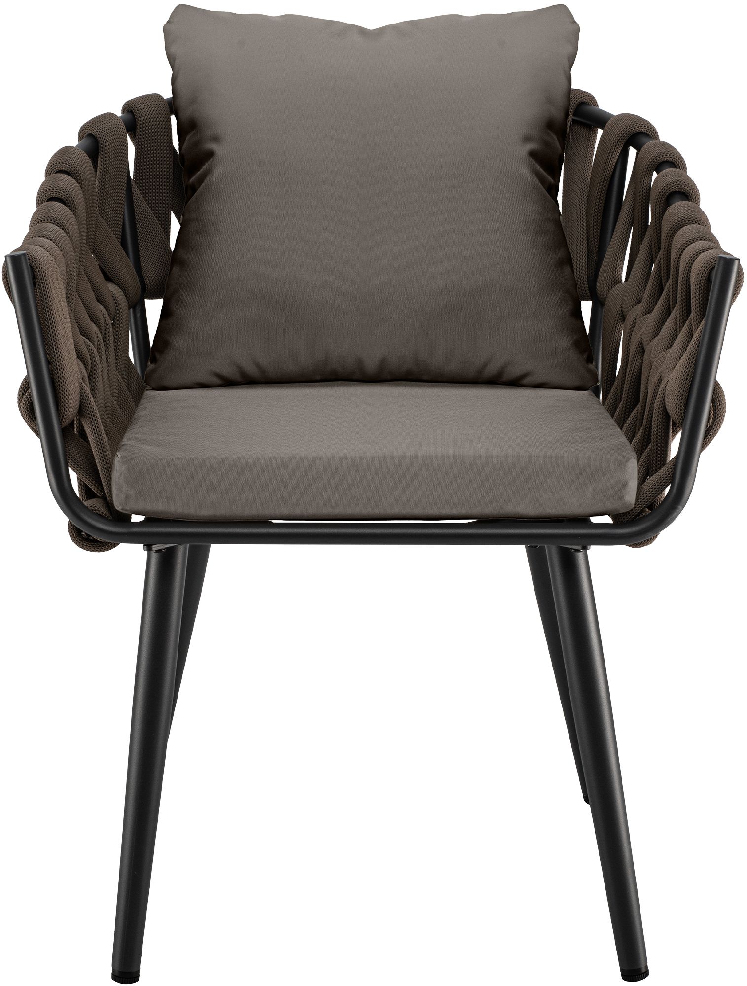 Gartenstuhl Naxos Taupe mit Sitzkissen, grau