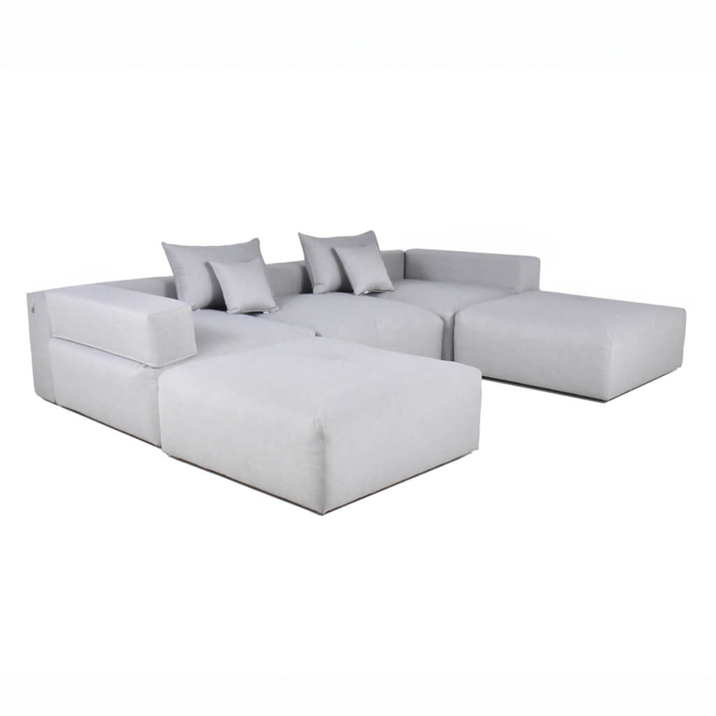 Modulares Outdoor Sofa ALAZIA Hellgrau - XXL