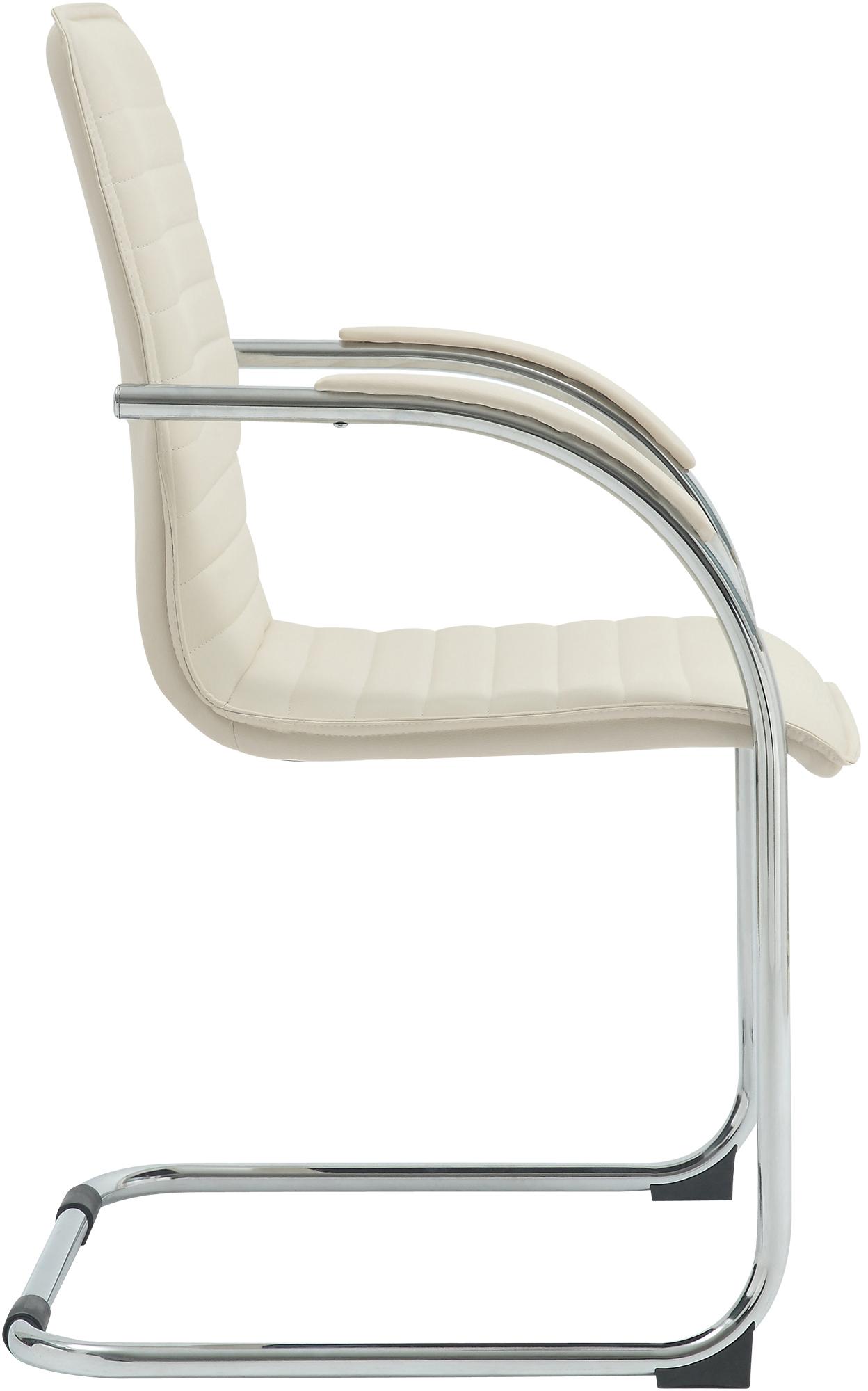 Besucherstuhl Tira Kunstleder, creme
