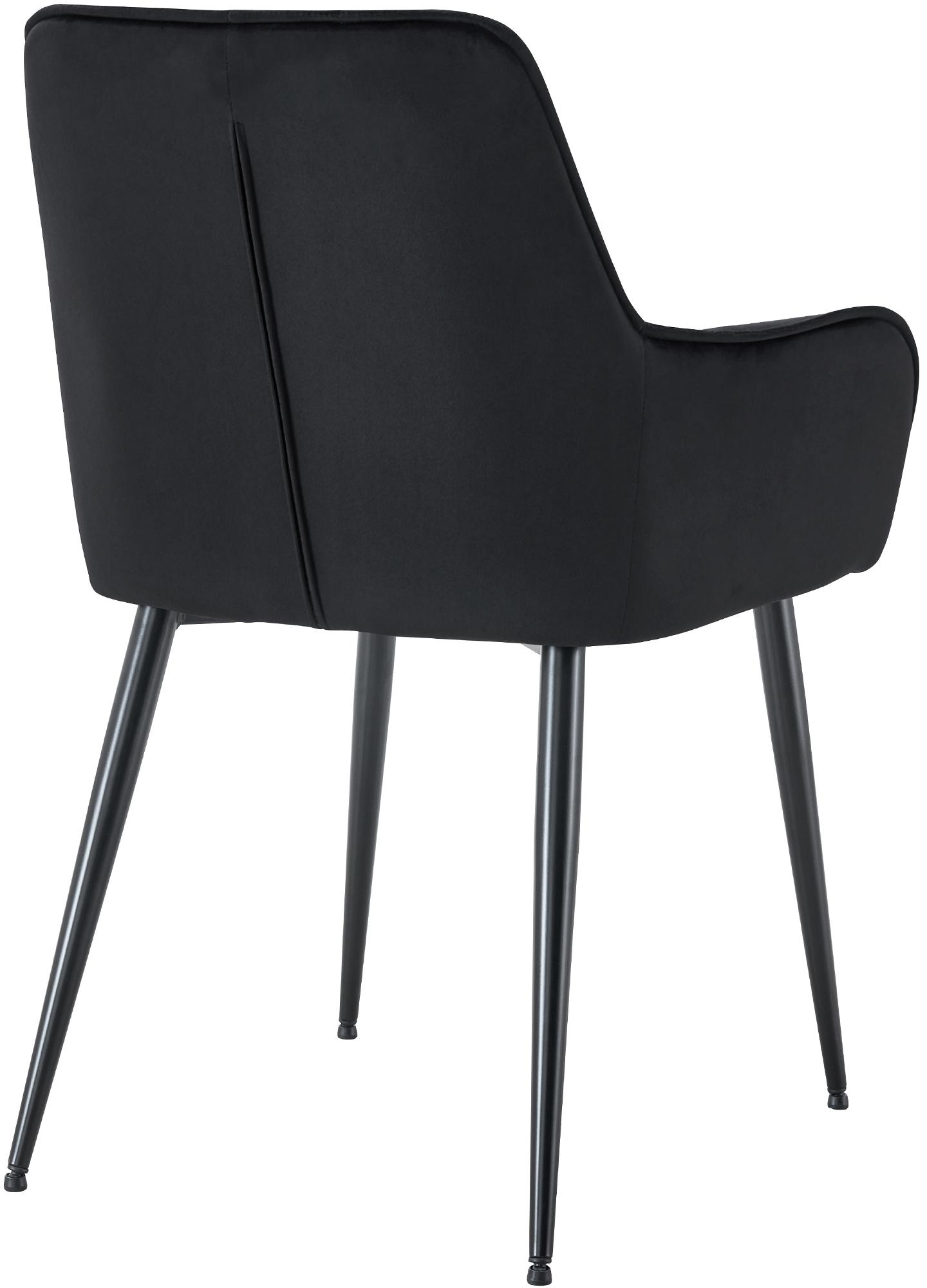 2er Set Esszimmerstuhl Ferndale Samt, schwarz