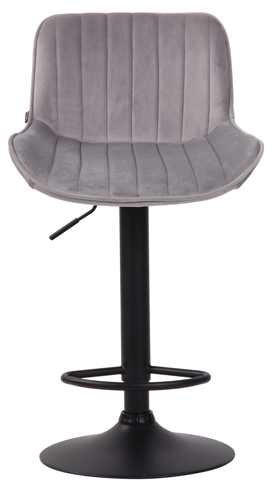 2er Set Barhocker Lentini Samt schwarz, grau