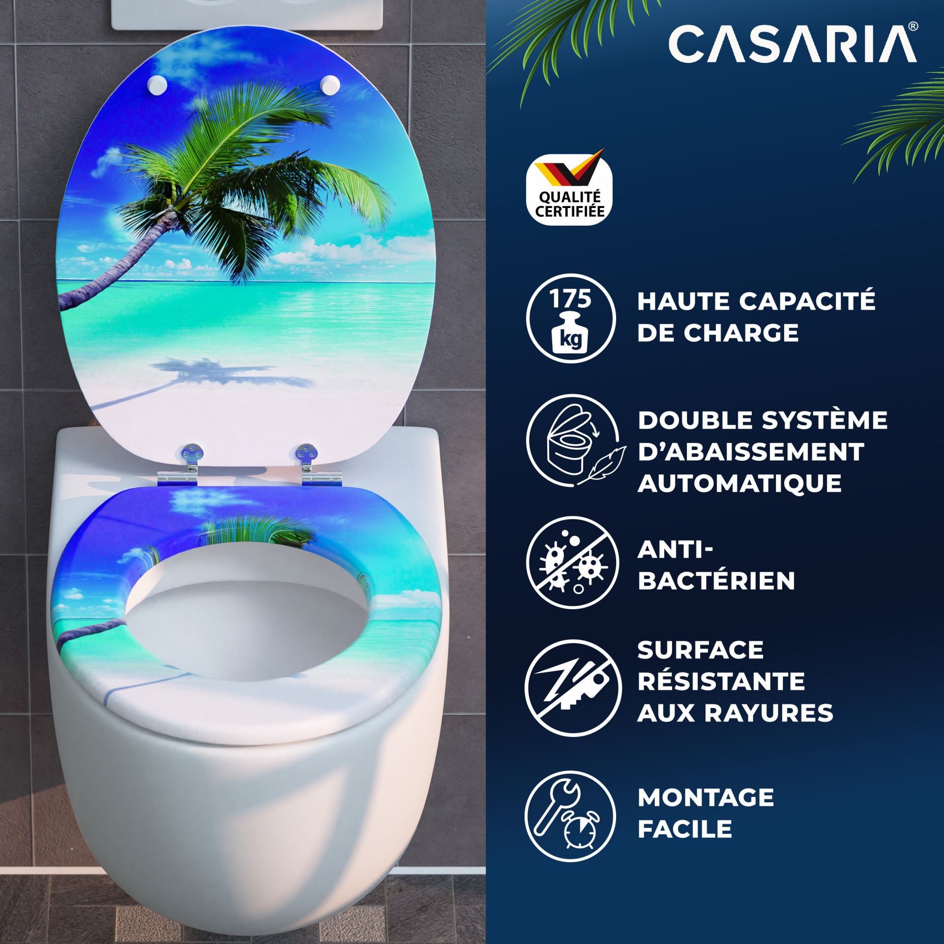Toilettensitz Strand mit Absenkautomatik