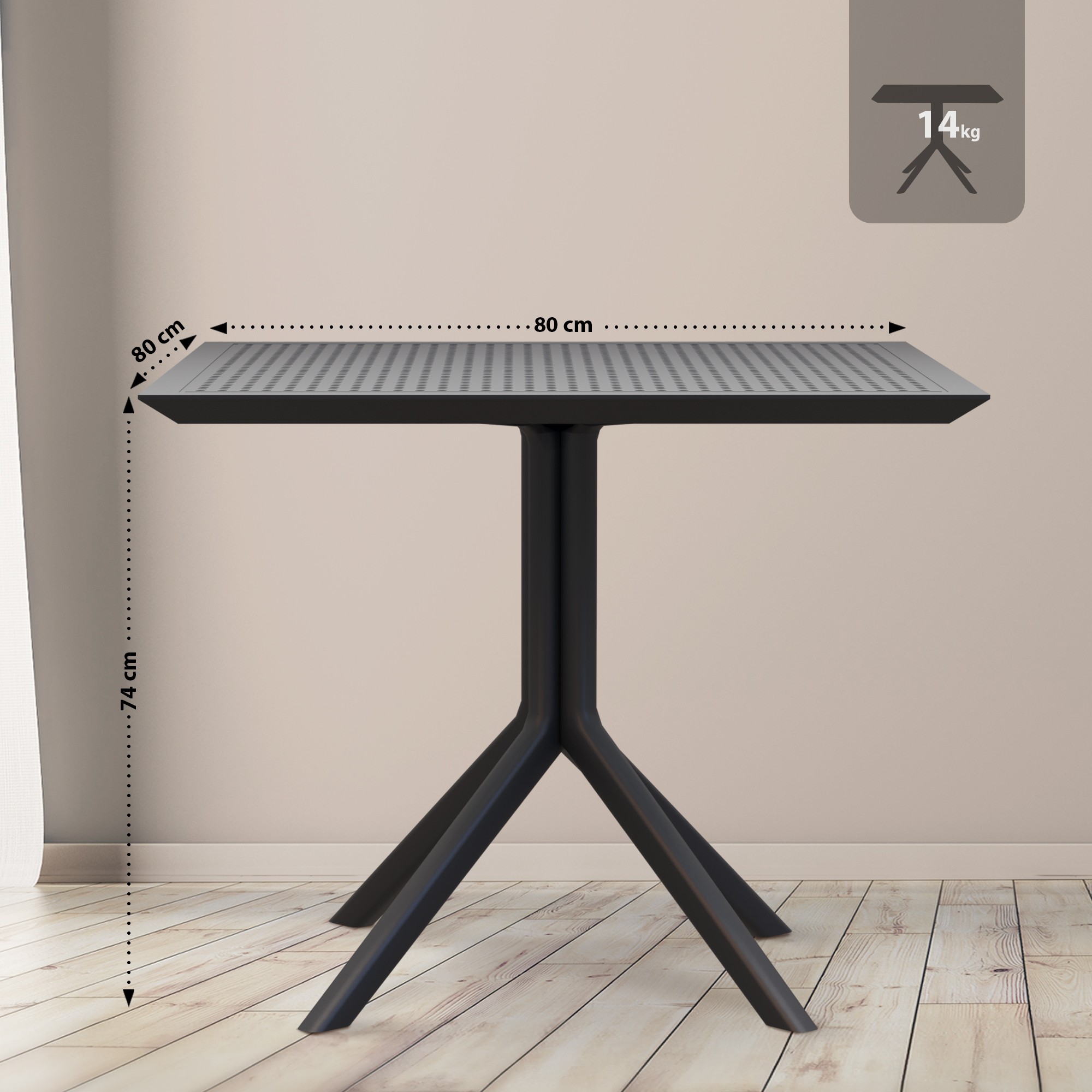 Tisch Sky 80 cm, schwarz