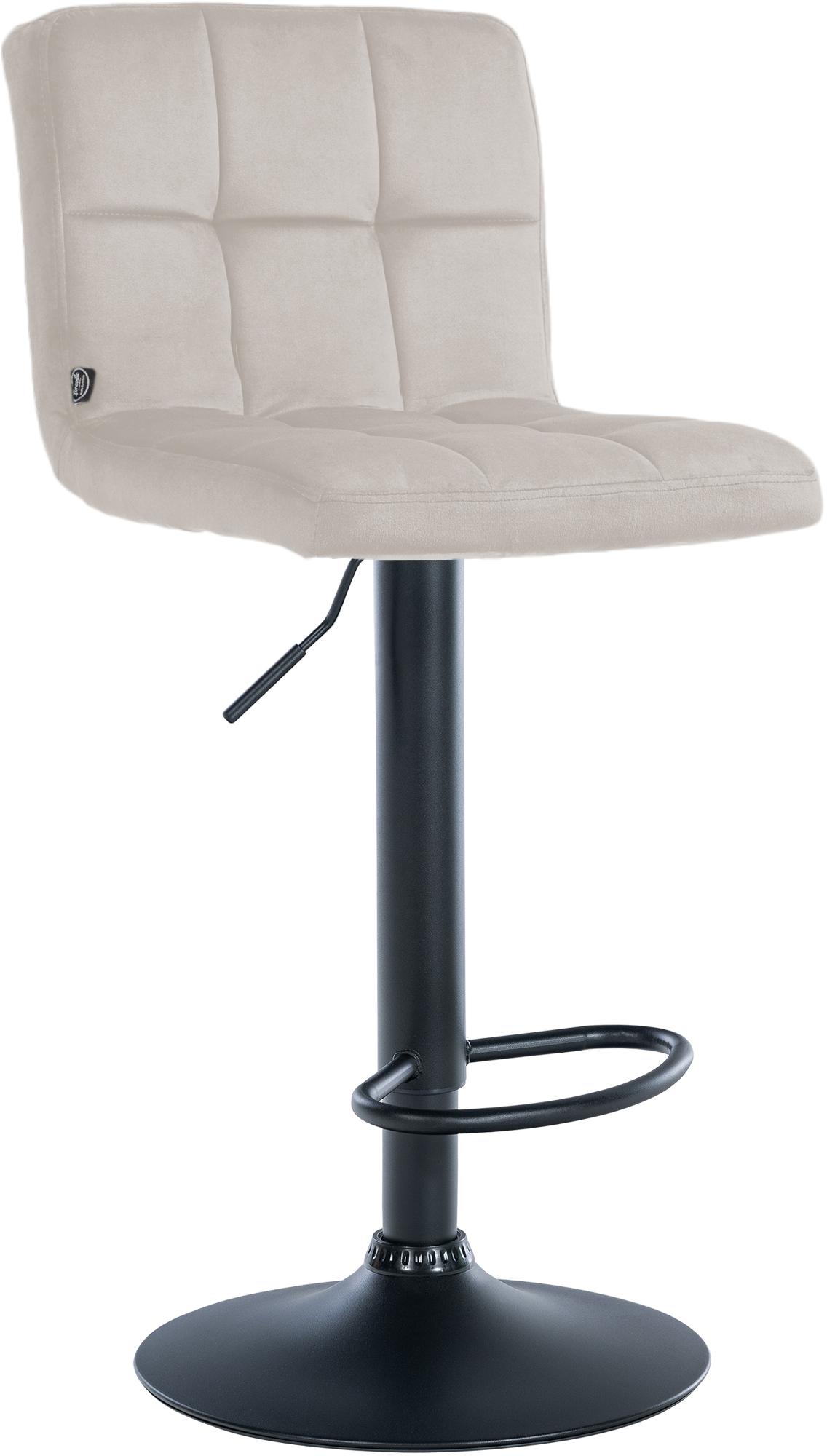 Barhocker Peru Samt schwarz, creme
