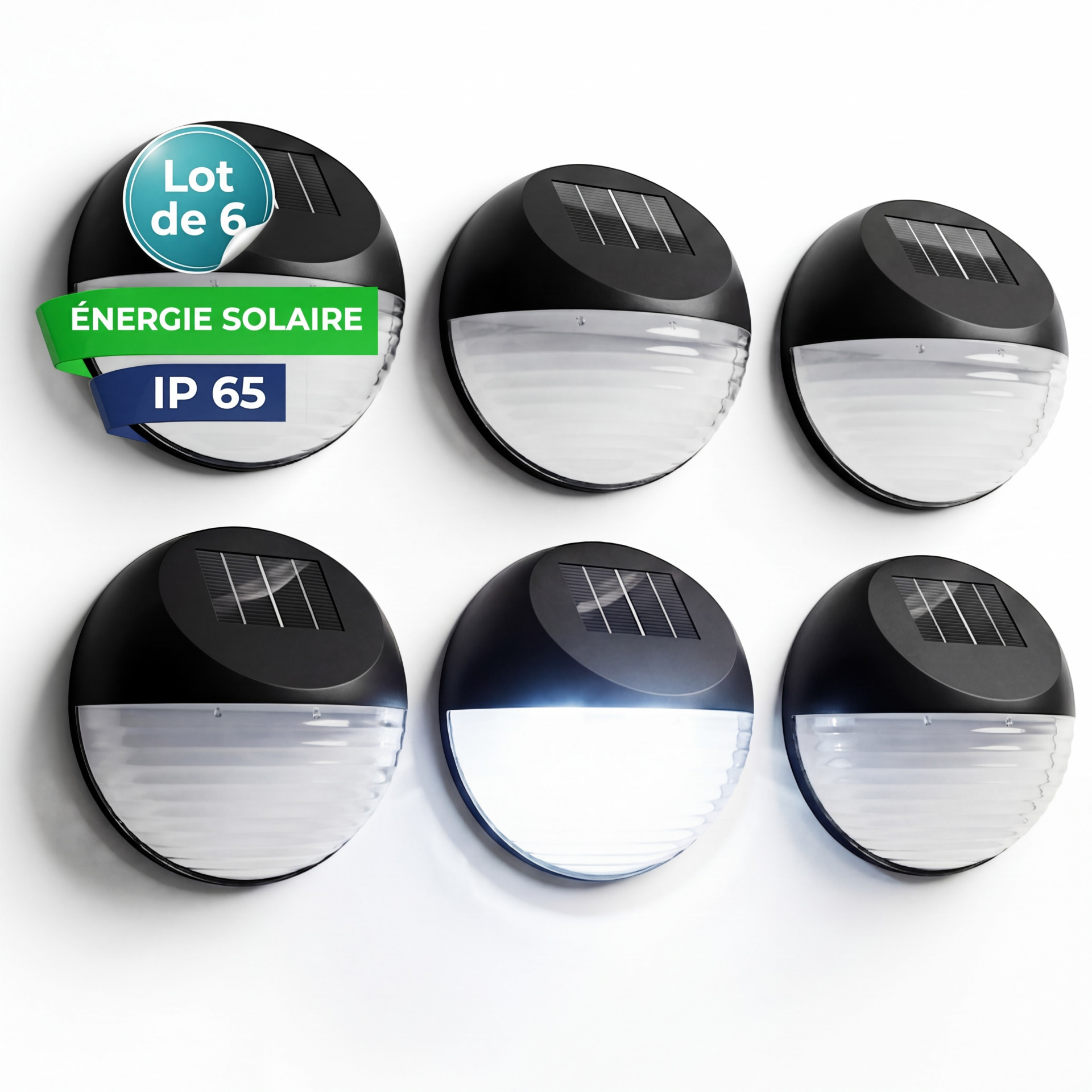 LED Solarwandleuchte 6er-Set Ø11cm