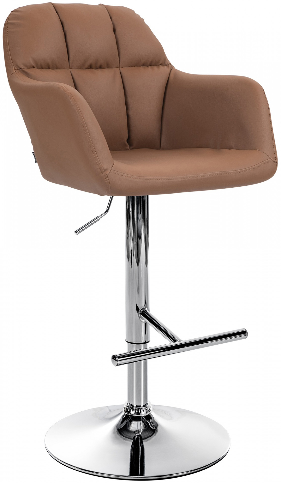 Barhocker Natoma Kunstleder chrom, hellbraun
