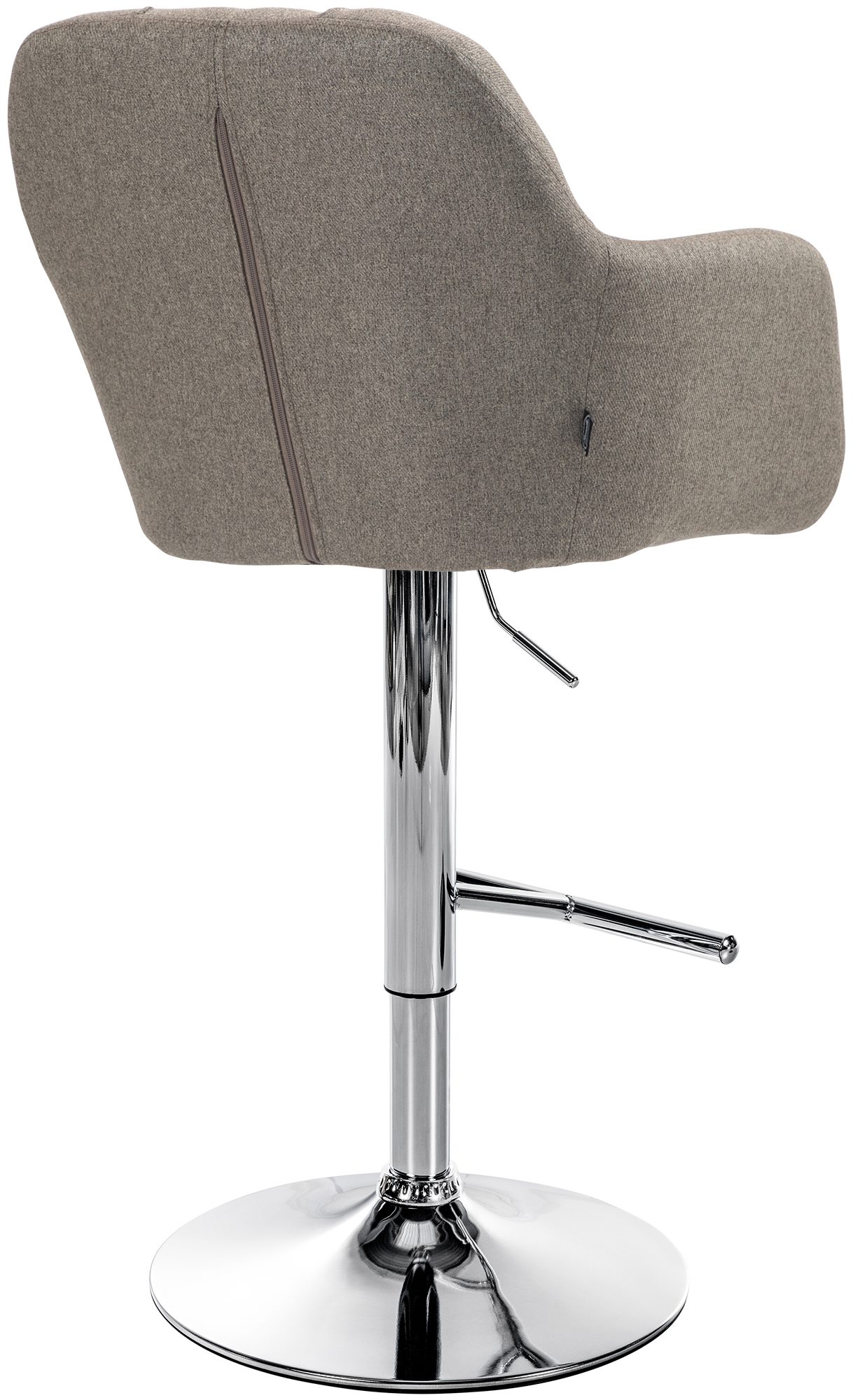 Barhocker Natoma Stoff chrom, taupe