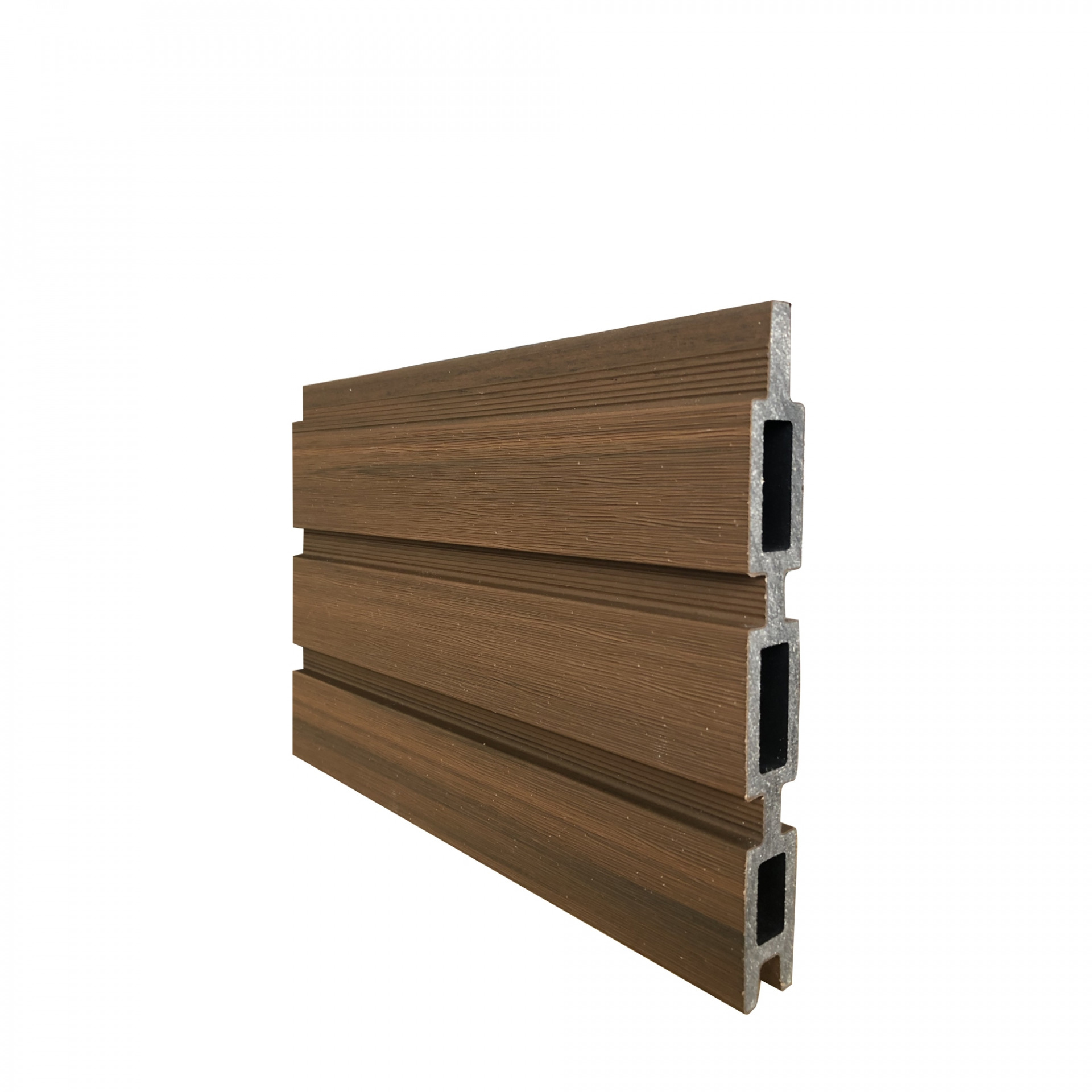 WAREN-Serie, WPC-Steckzaun-Set, ca. 175 x 180 cm, TEAK, Abschlussleiste und Clips separat in silber oder anthrazit