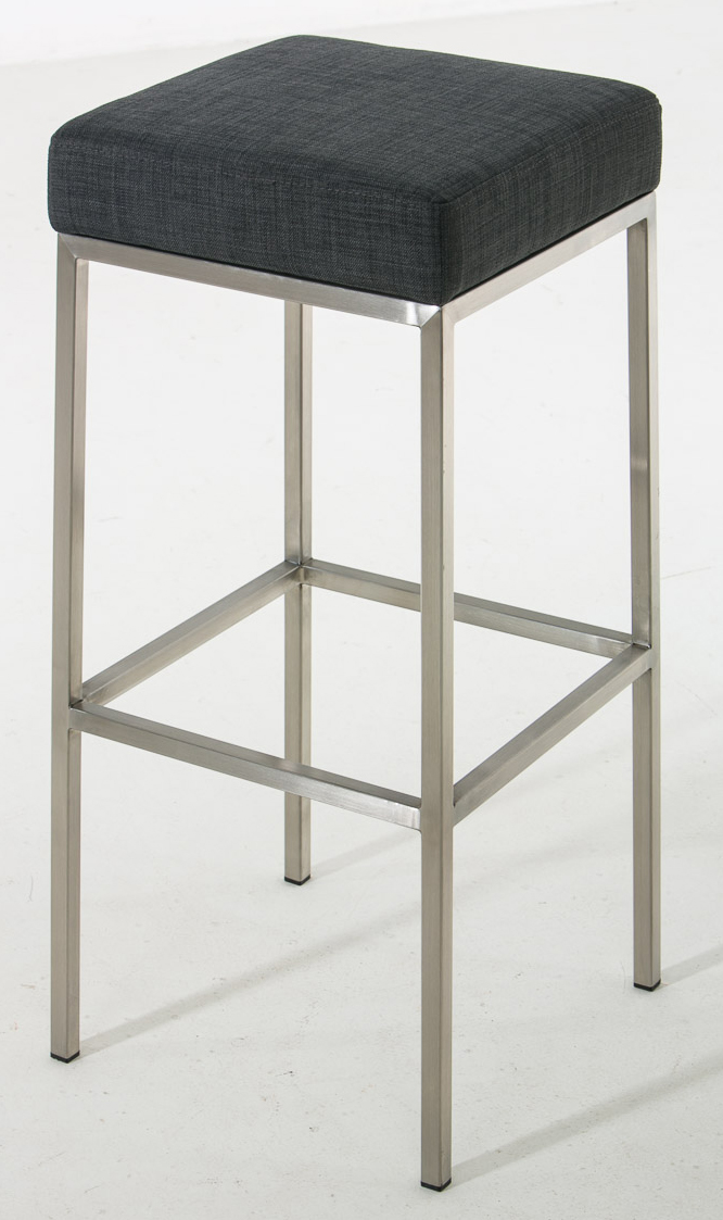 2er Set Barhocker Montreal 85 Stoff edelstahl, dunkelgrau