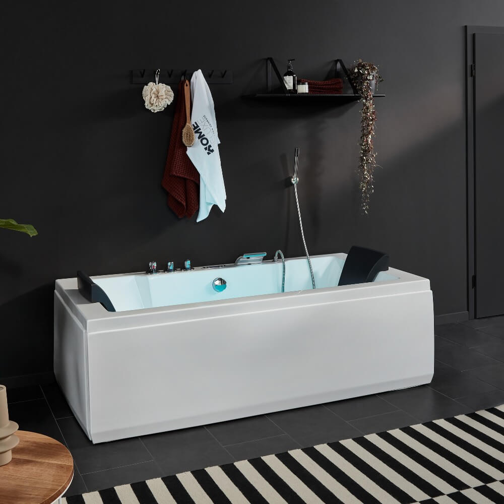 Whirlpool Badewanne mit Lichttherapie LAGUNA PURE M - 180 x 90 cm