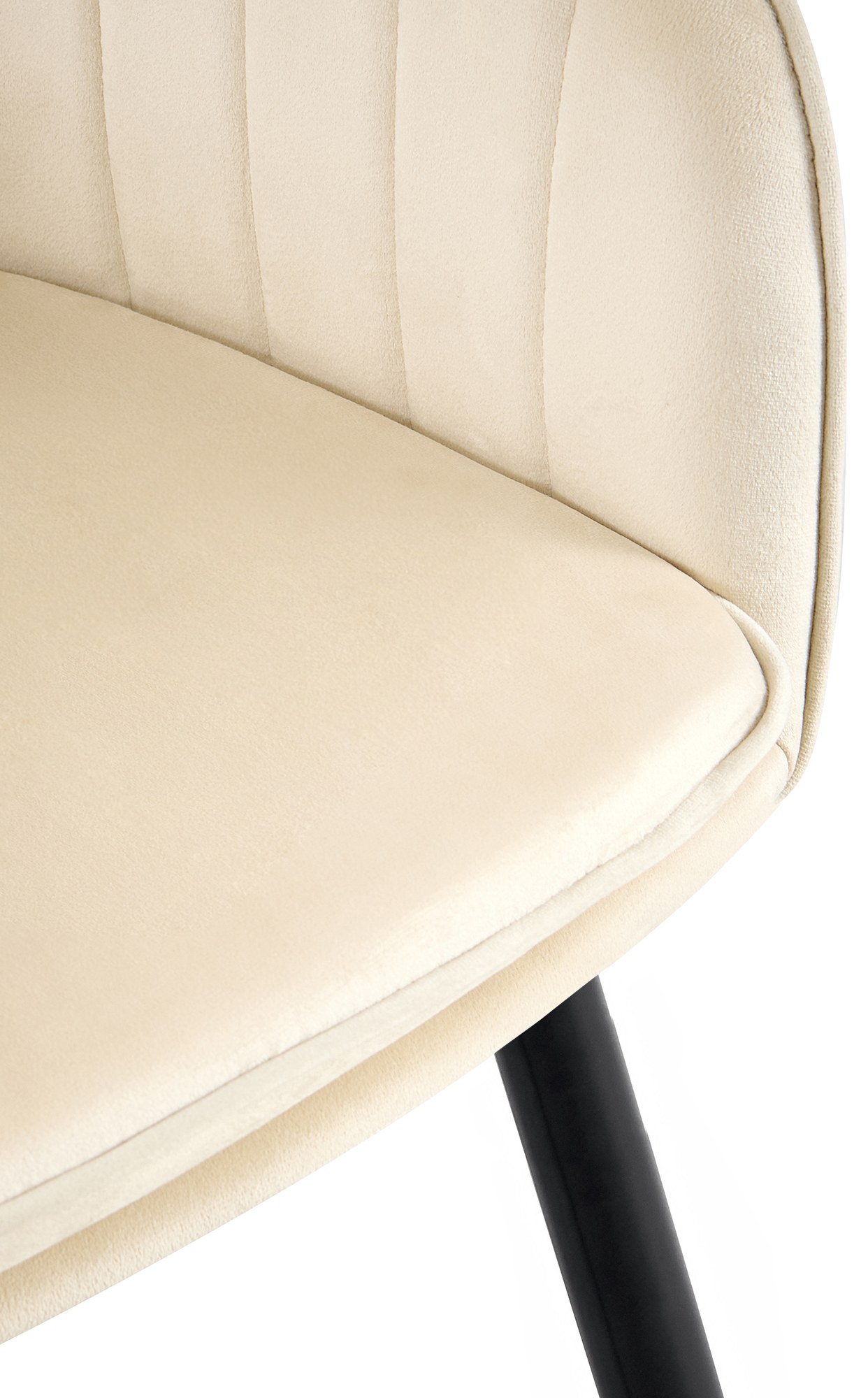 Esszimmerstuhl Cheryl Samt schwarz, creme