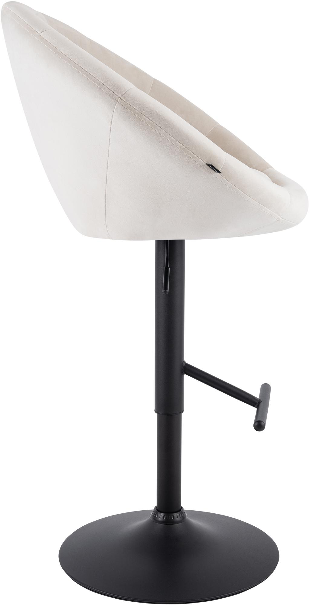 Barhocker London Samt schwarz, creme