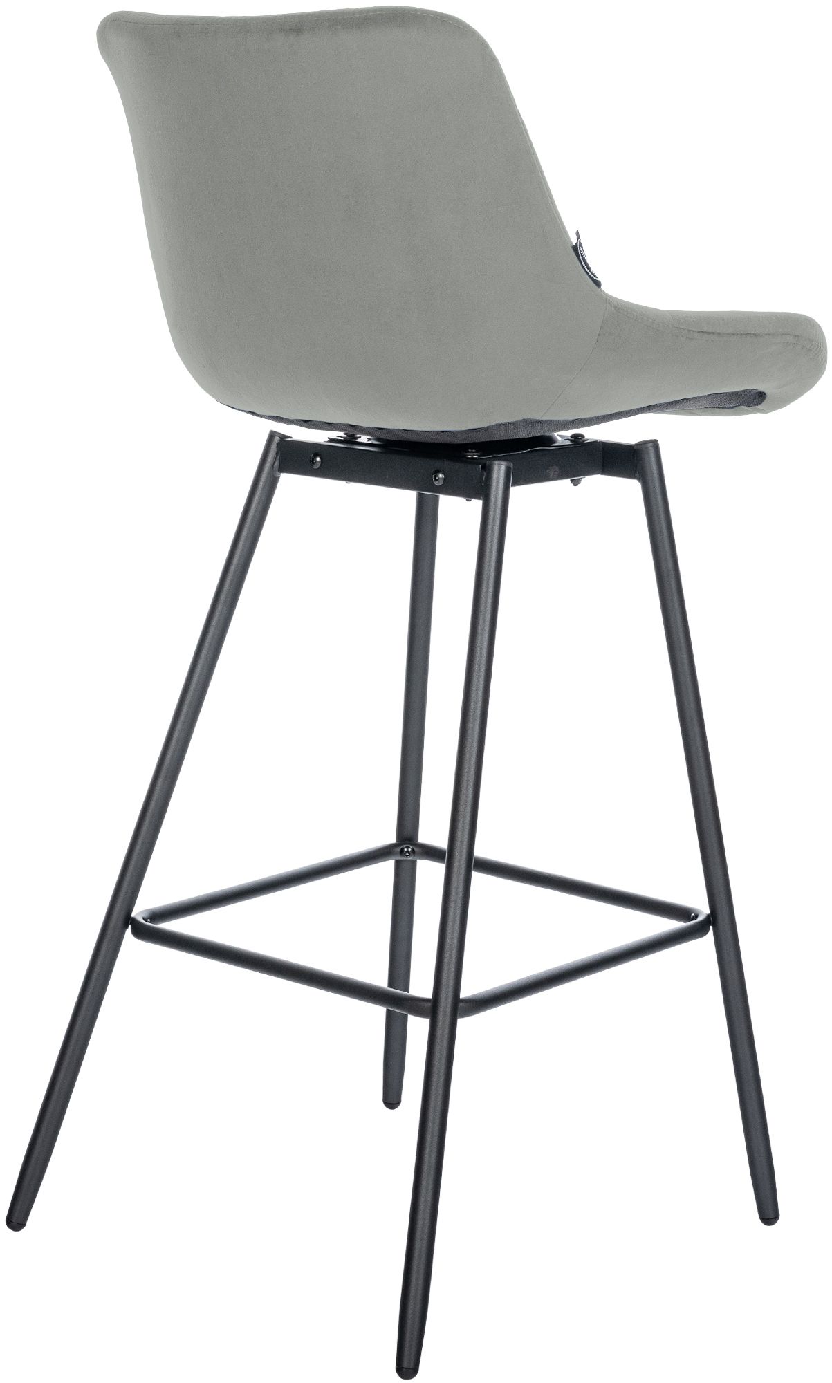 Barhocker Weston Schwenkbar Samt, grau