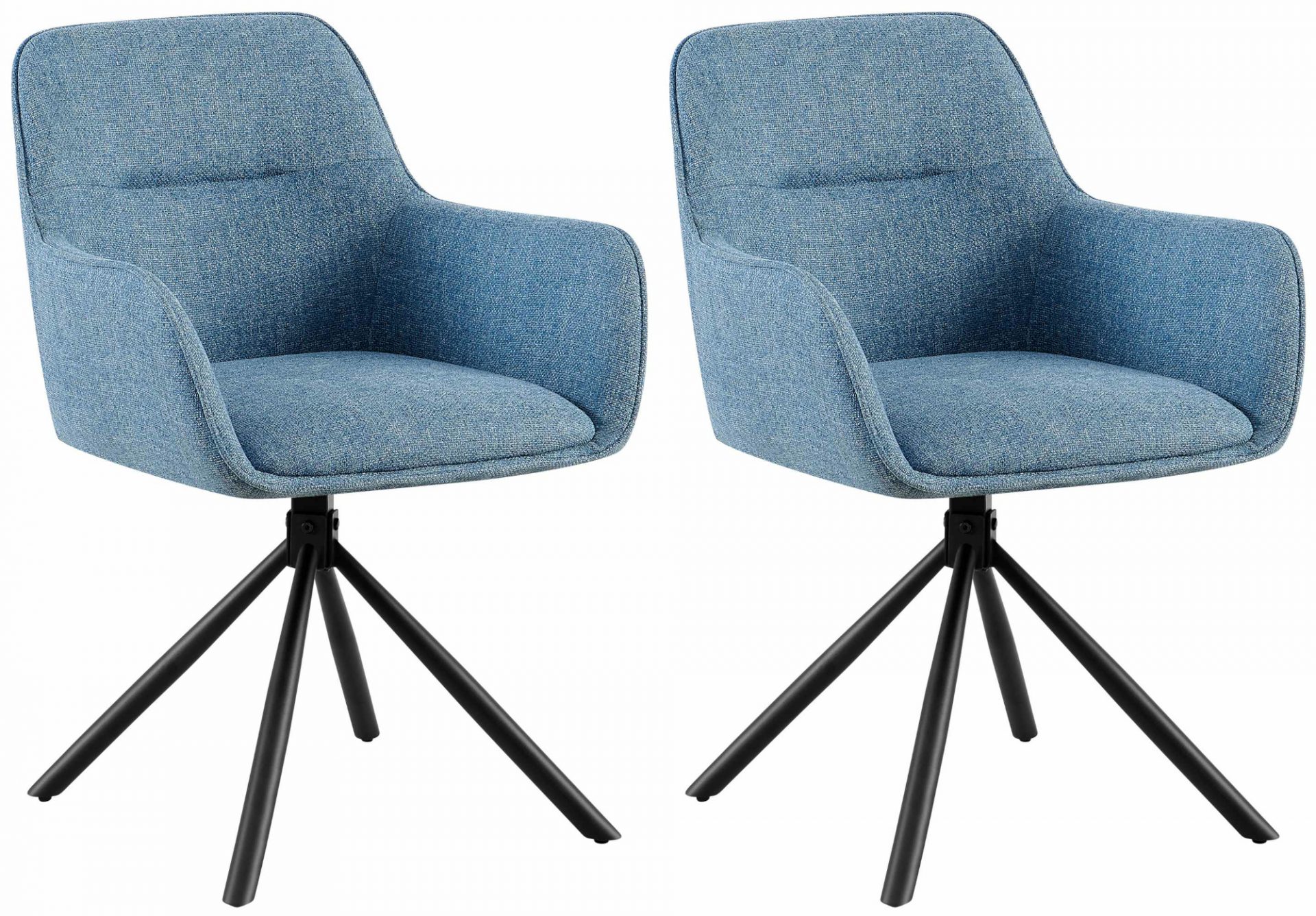 2er Set Stuhl Tipton Stoff, blau