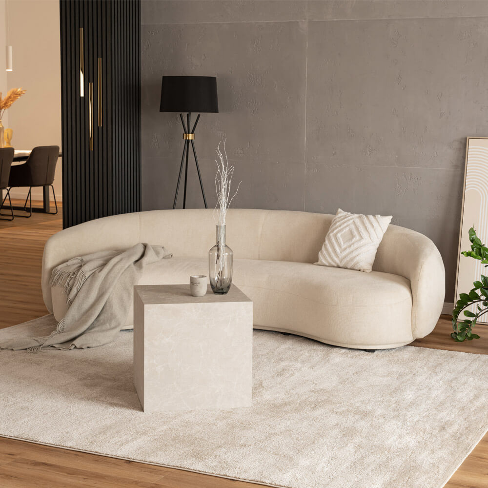 Sofa CASARA Webstoff Beige - 258 x 128 x 72 cm