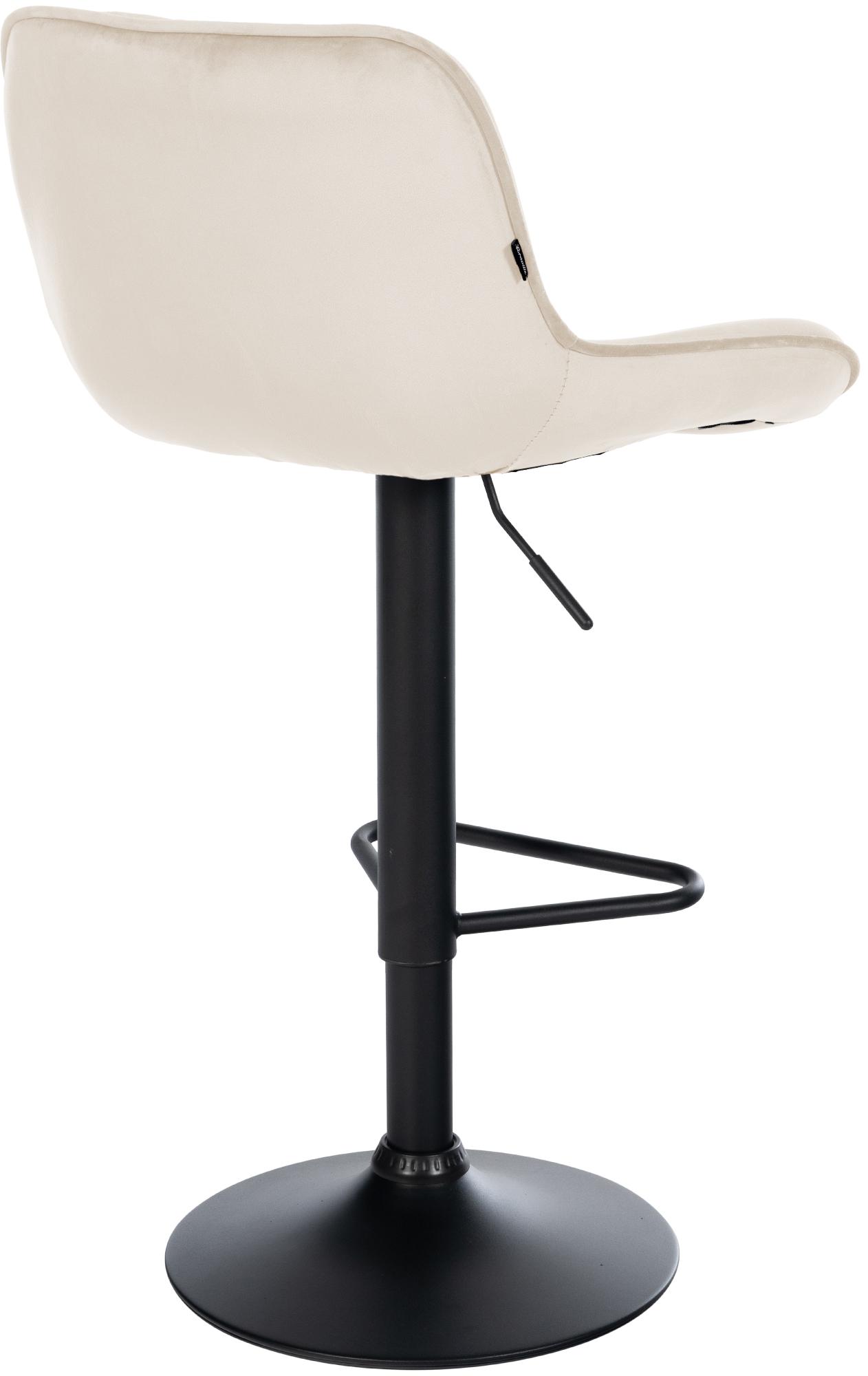 2er Set Barhocker Kasson Samt, creme