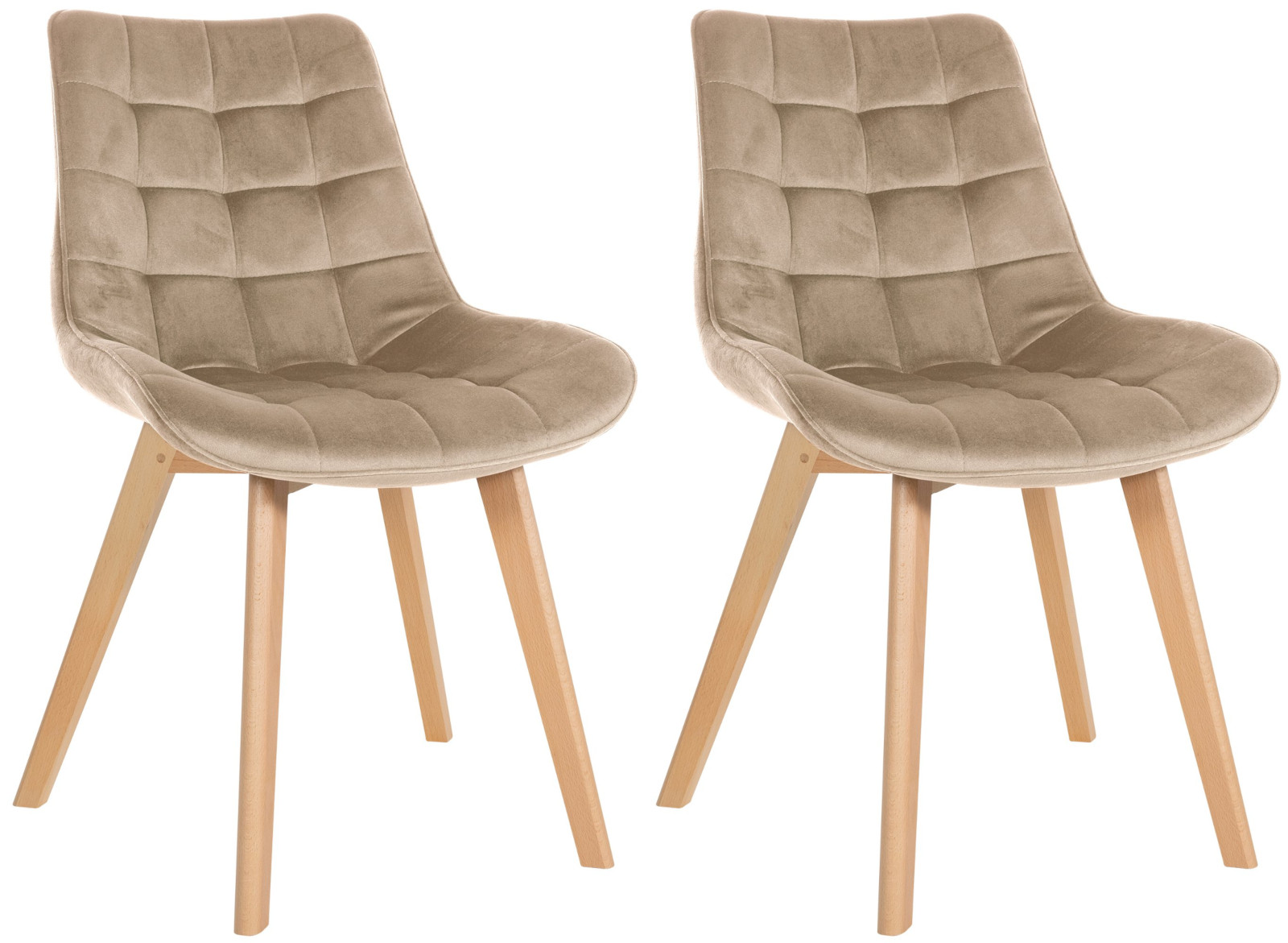 2er Set Stühle Brook Samt, braun