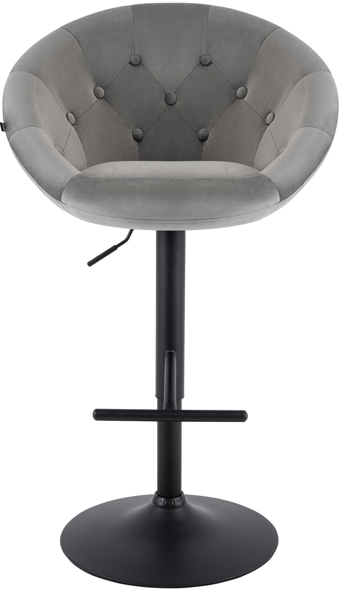 Barhocker London Samt schwarz, grau