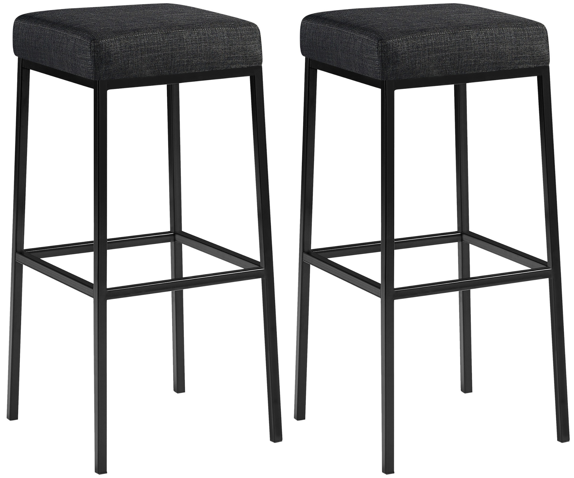 2er Set Barhocker Montreal 85 Stoff schwarz, dunkelgrau