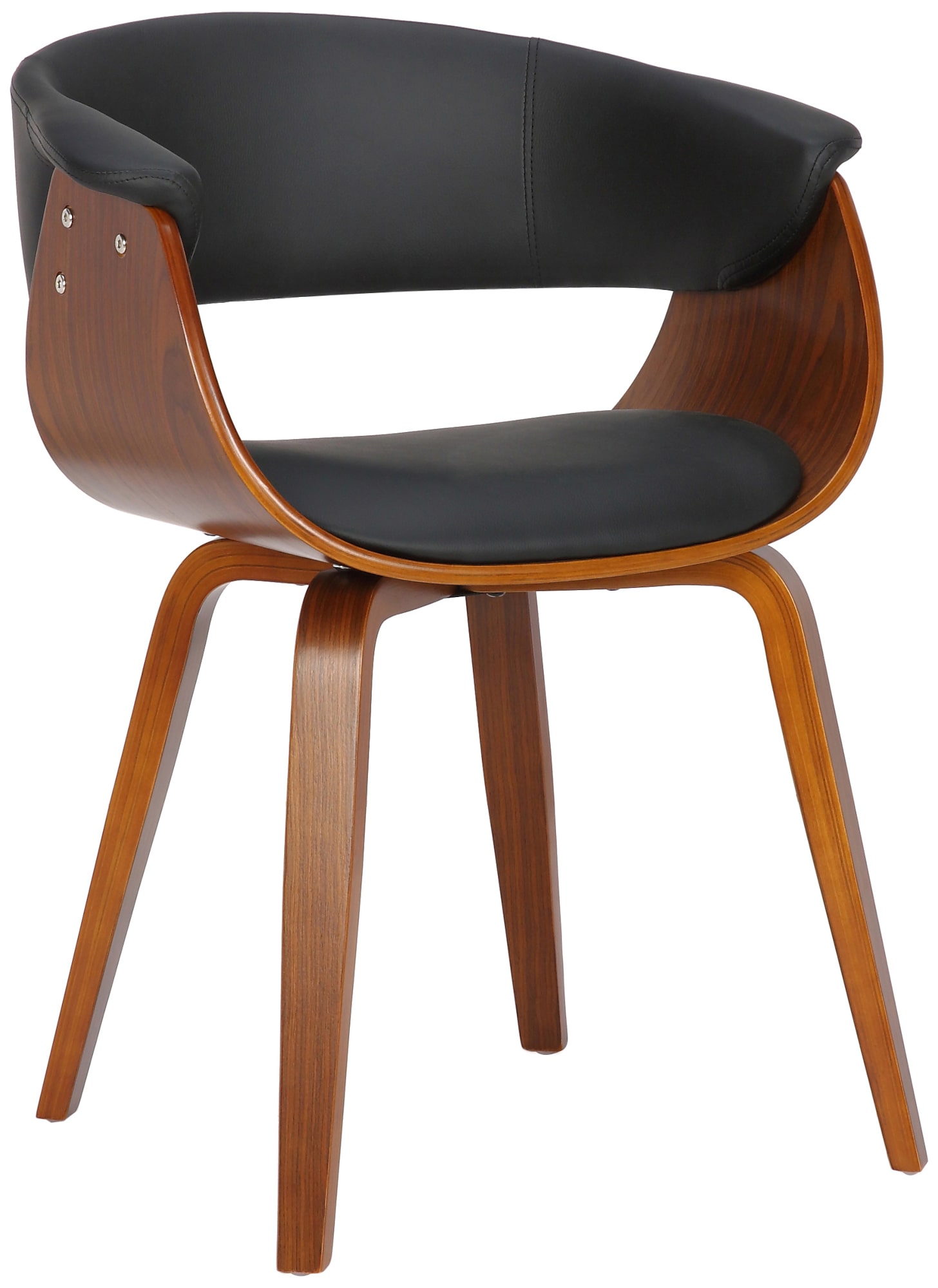 2er Set Stühle Bruce Kunstleder walnuss, schwarz