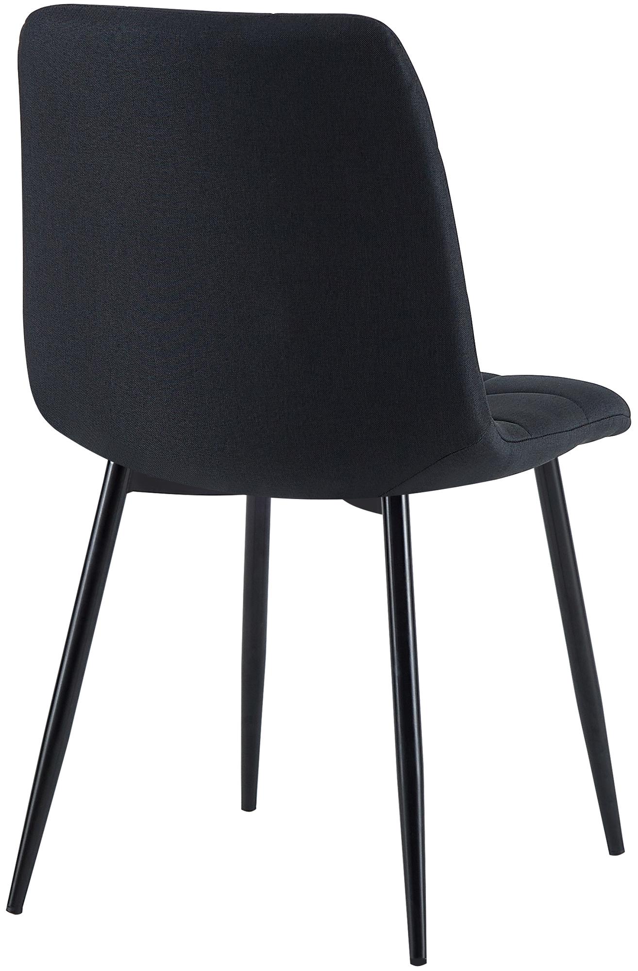 4er Set Esszimmerstühle Antibes Stoff, schwarz
