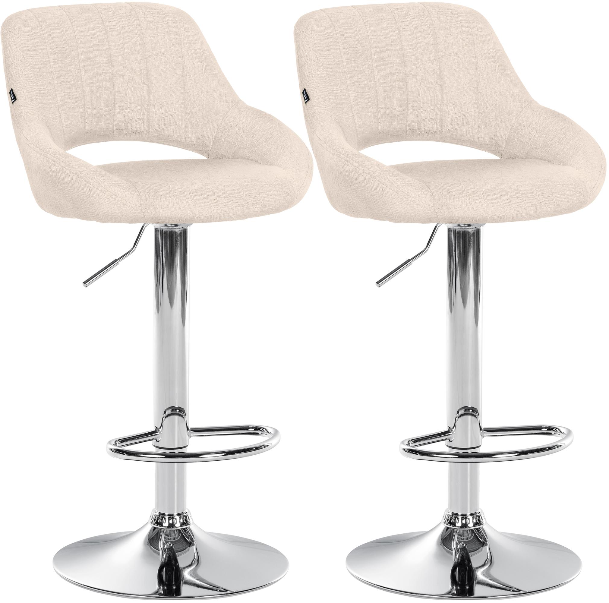 2er Set Barhocker Milet Stoff C, creme