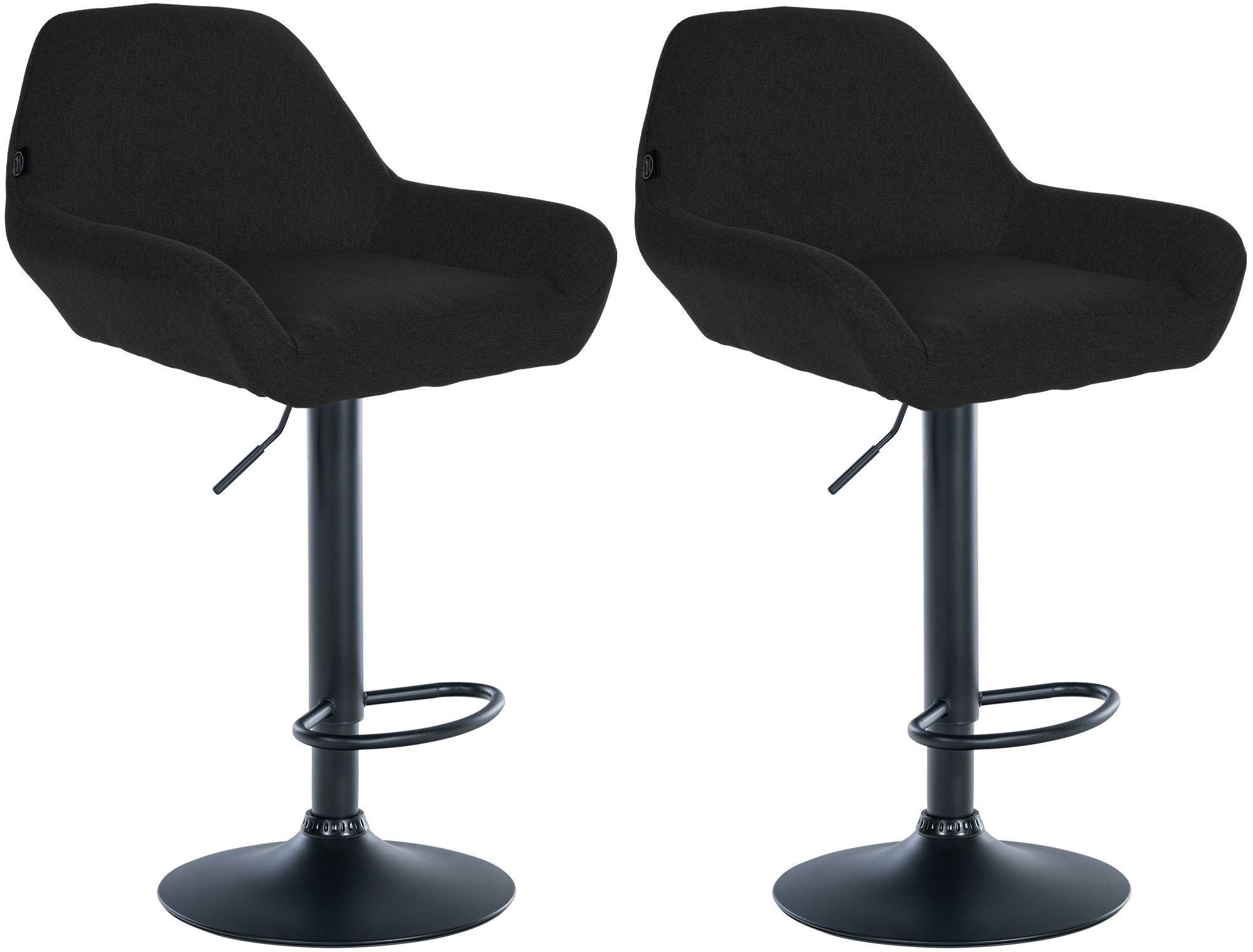2er Set Barhocker Braga Stoff schwarz, schwarz