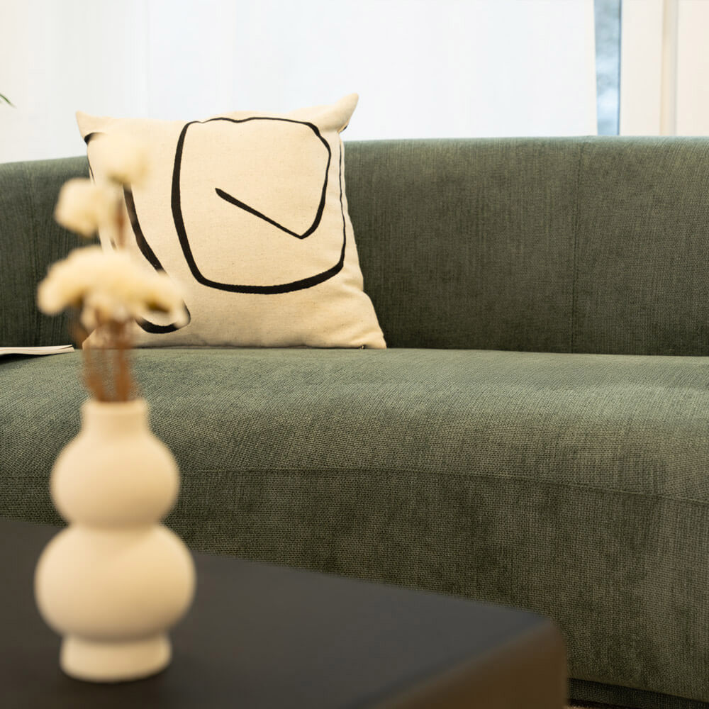 Sofa CASARA Webstoff Dunkelgrün - 258 x 128 x 72 cm